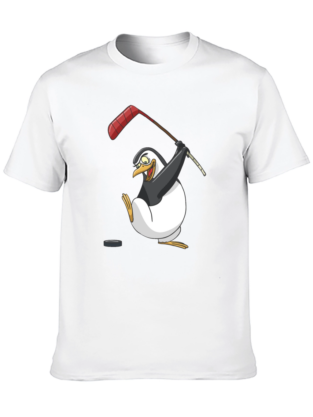 Penguin Hockey Player Graphic T-Shirt