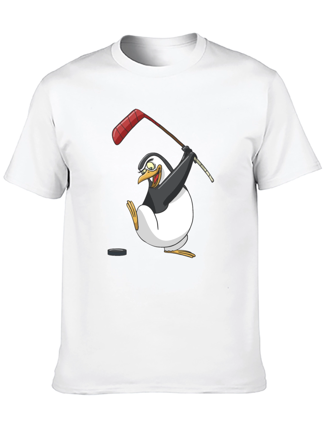 Penguin Hockey Player Graphic T-Shirt