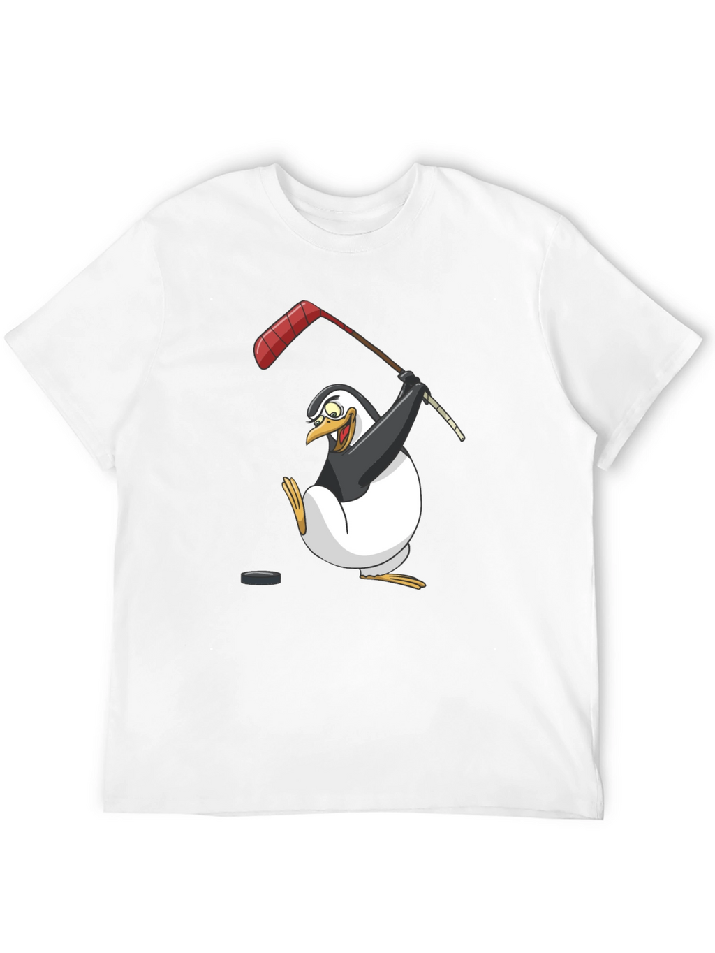 Penguin Hockey Player Graphic T-Shirt