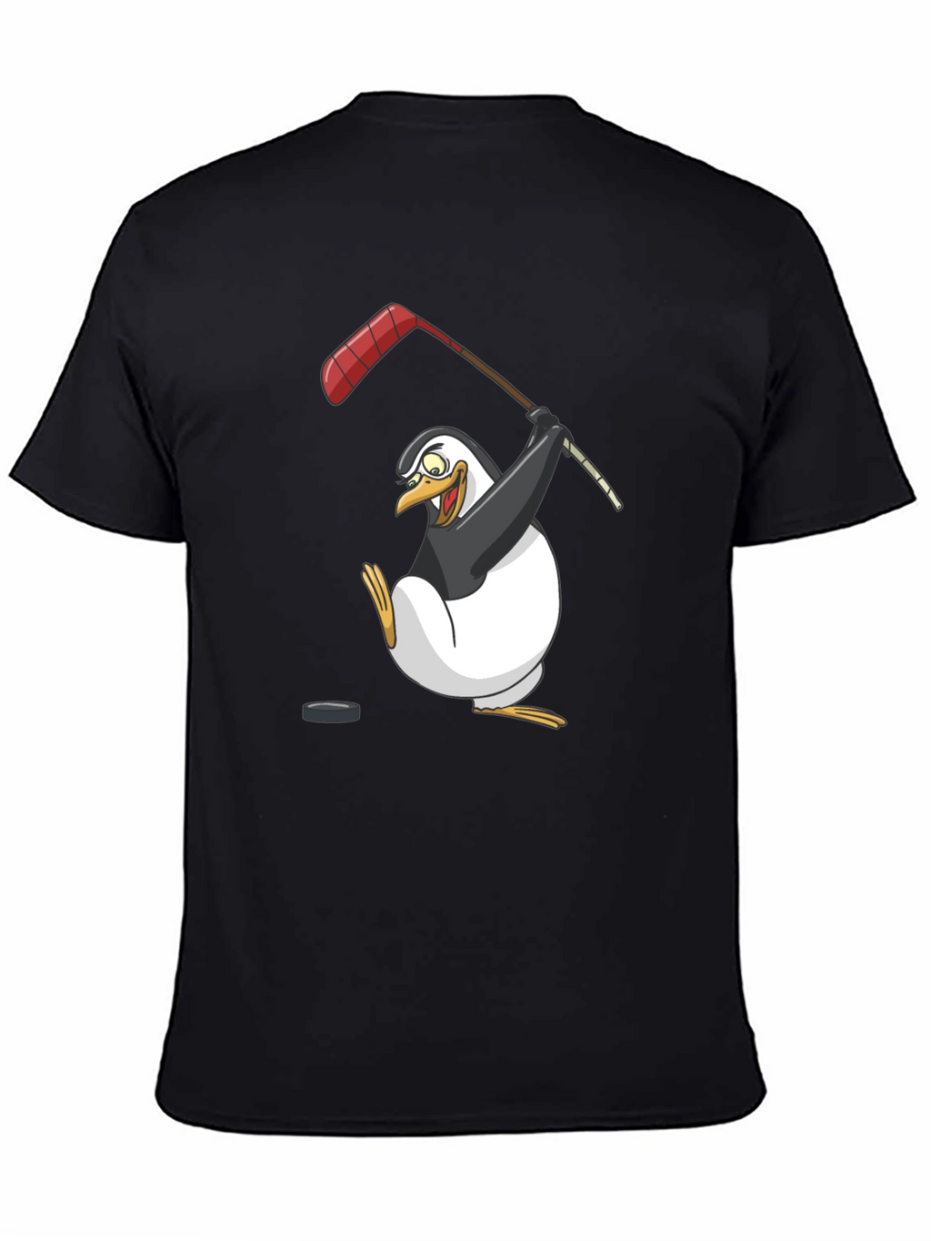 Penguin Hockey Player Graphic T-Shirt