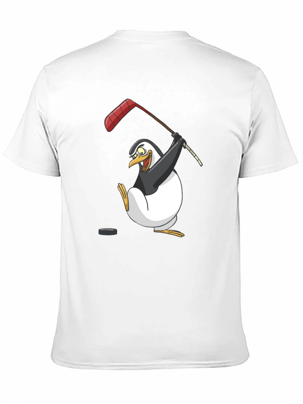 Penguin Hockey Player Graphic T-Shirt