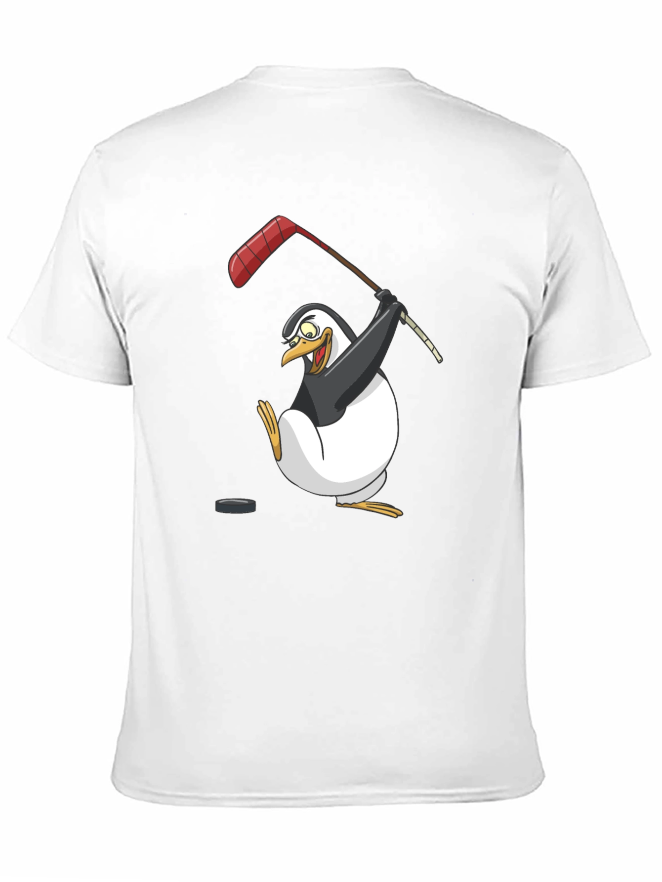 Penguin Hockey Player Graphic T-Shirt