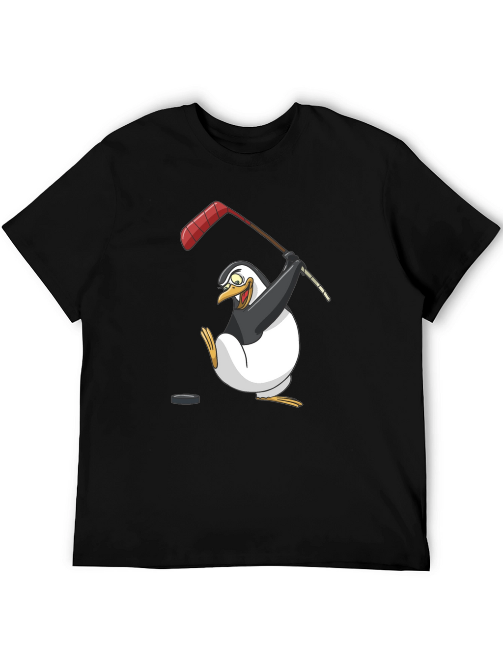 Penguin Hockey Player Graphic T-Shirt