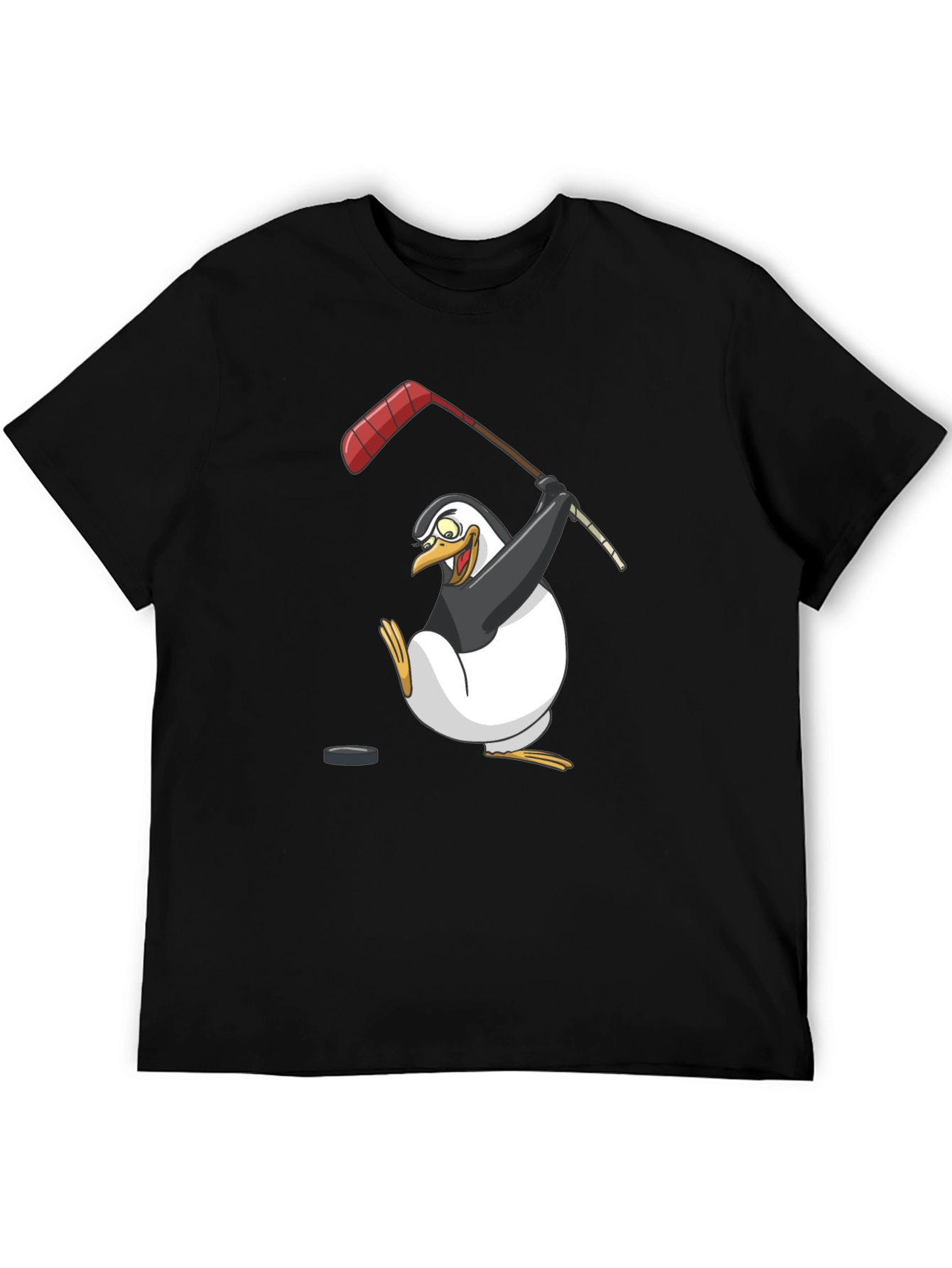 Penguin Hockey Player Graphic T-Shirt