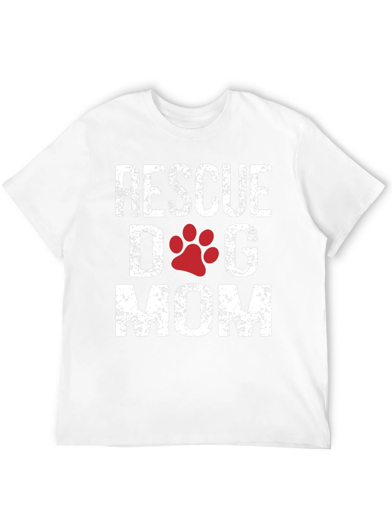 Rescue Dog Mom T-Shirt - Cute Paw Print Design