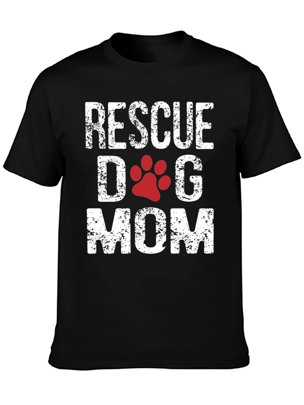 Rescue Dog Mom T-Shirt - Cute Paw Print Design