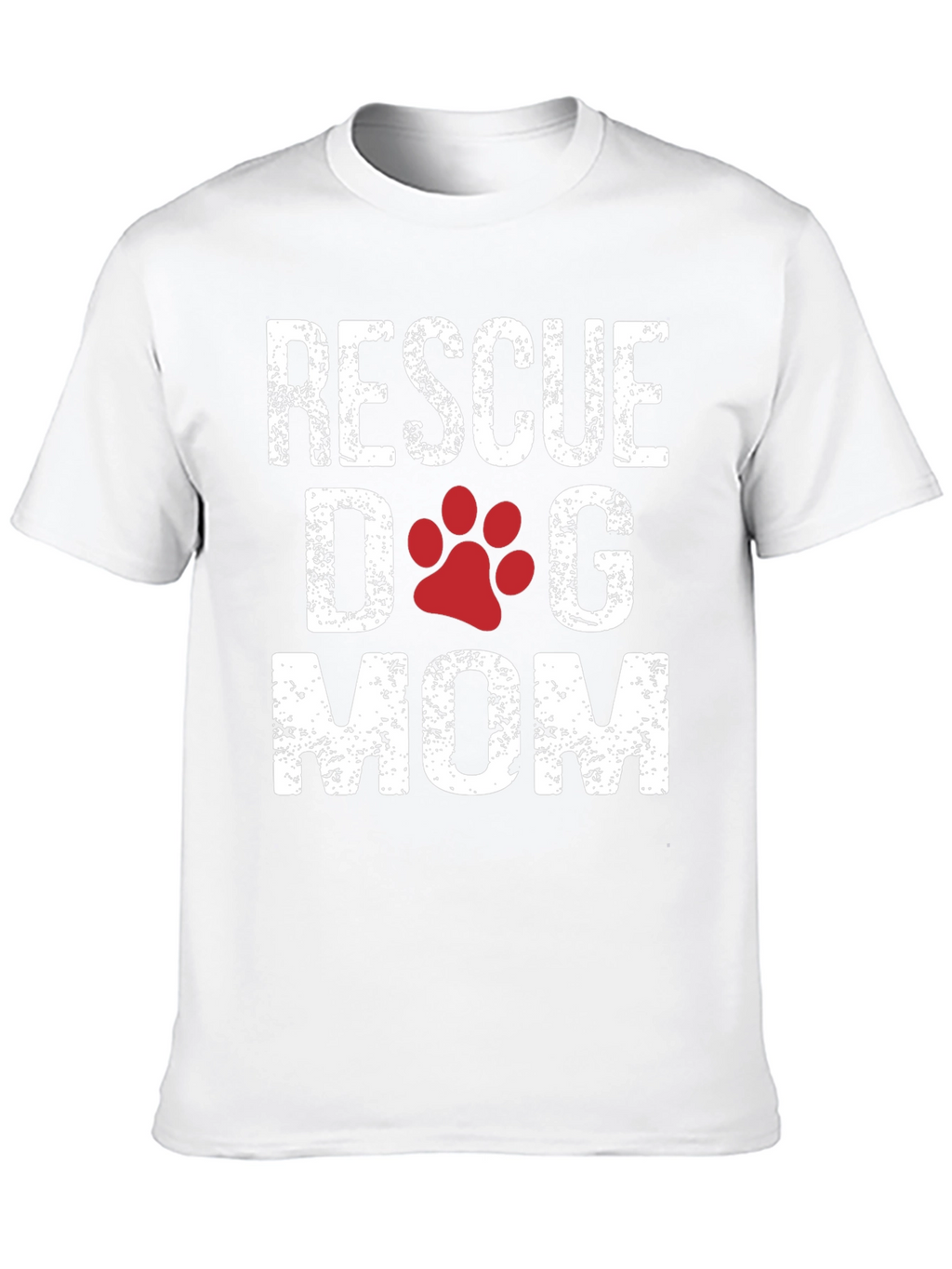 Rescue Dog Mom T-Shirt - Cute Paw Print Design