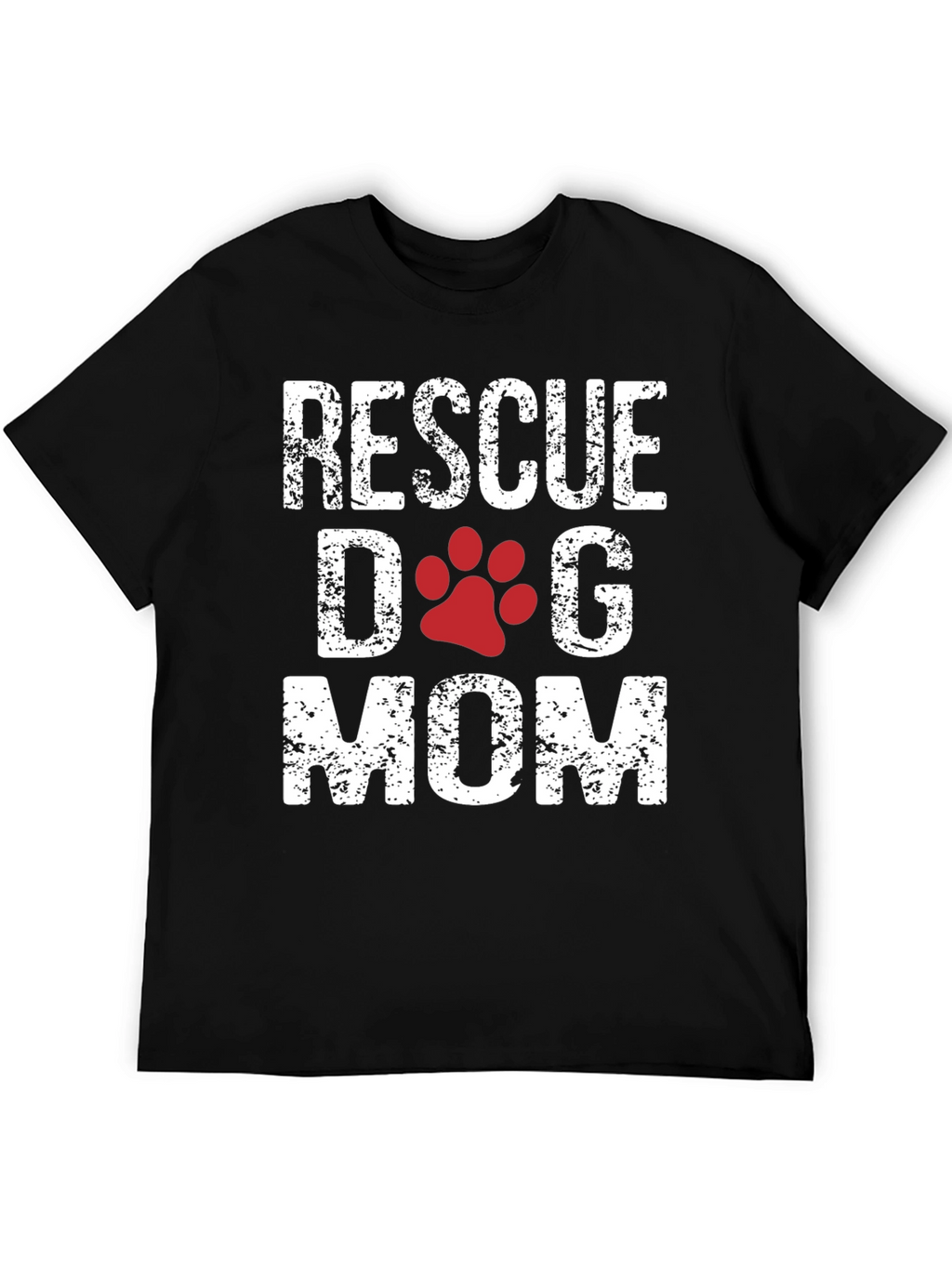 Rescue Dog Mom T-Shirt - Cute Paw Print Design