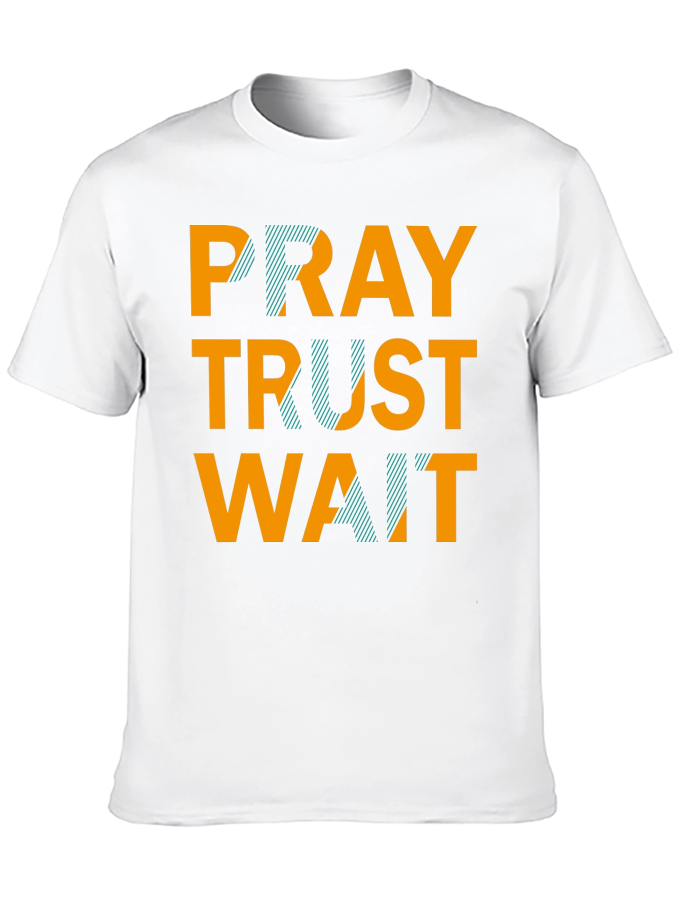 Pray Trust Wait Graphic Tee - Black Casual T-Shirt