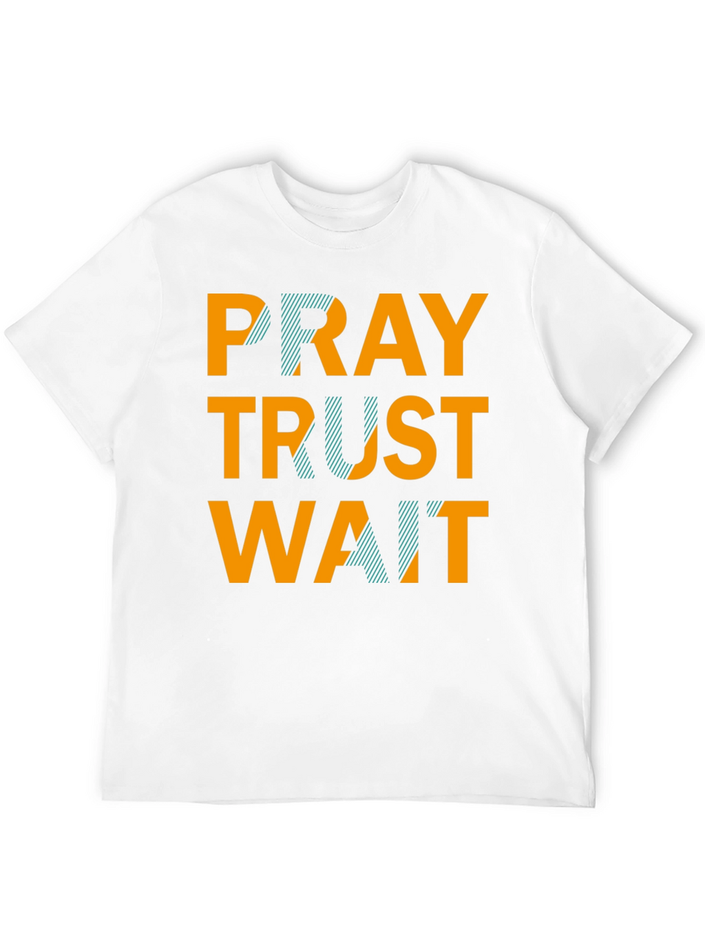 Pray Trust Wait Graphic Tee - Black Casual T-Shirt