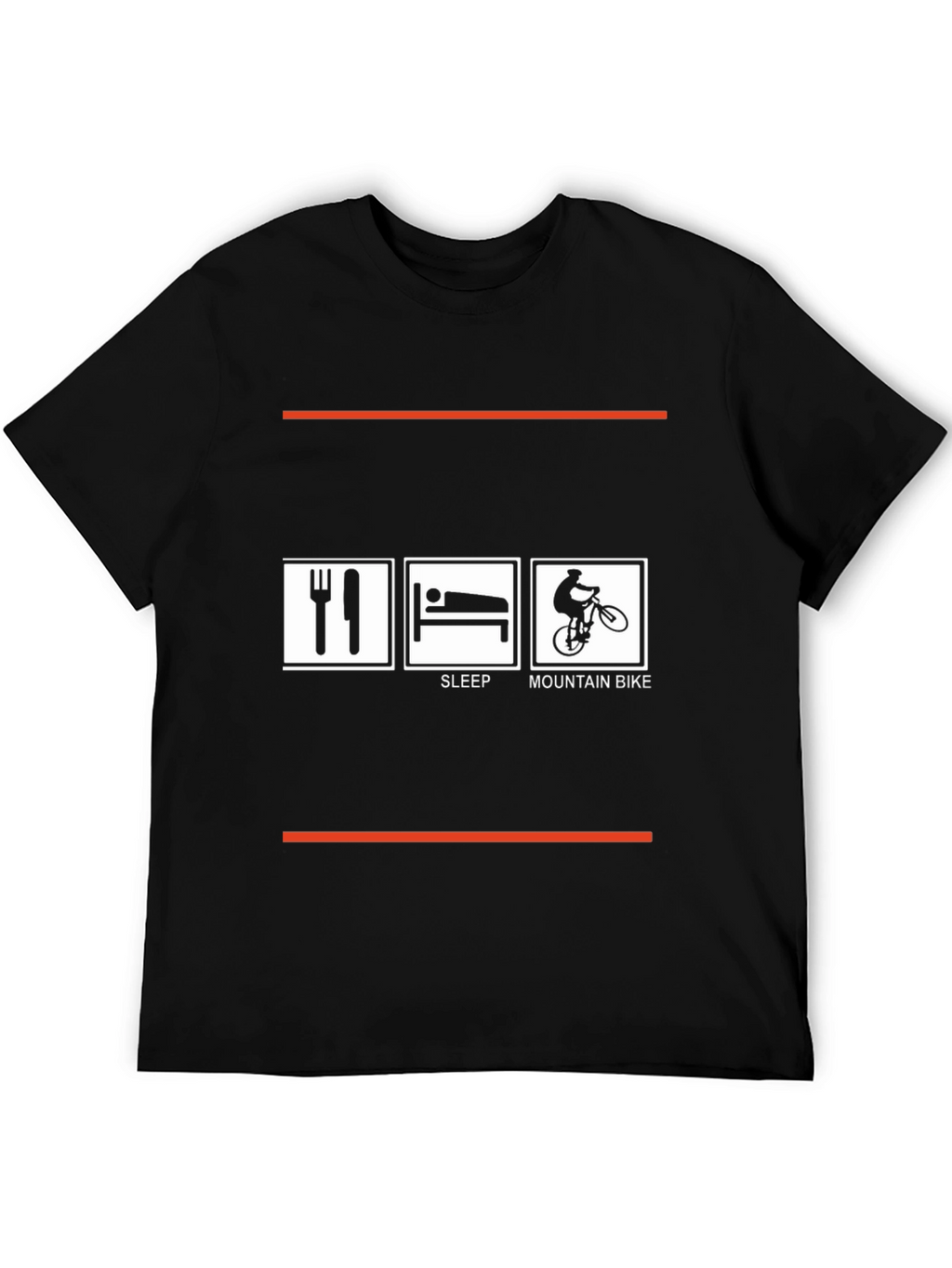 Eat Sleep Mountain Bike Black Graphic Tee