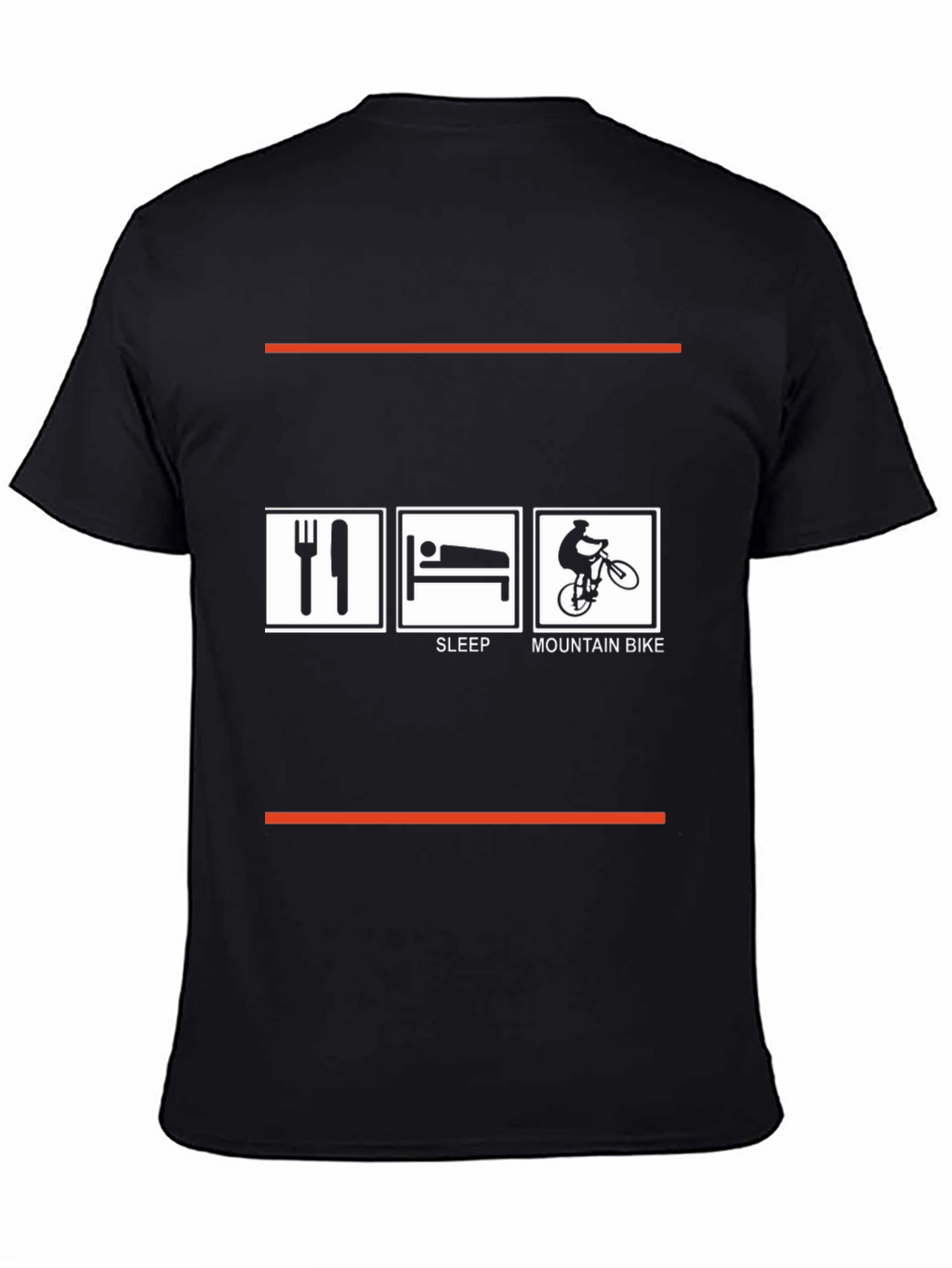 Eat Sleep Mountain Bike Black Graphic Tee