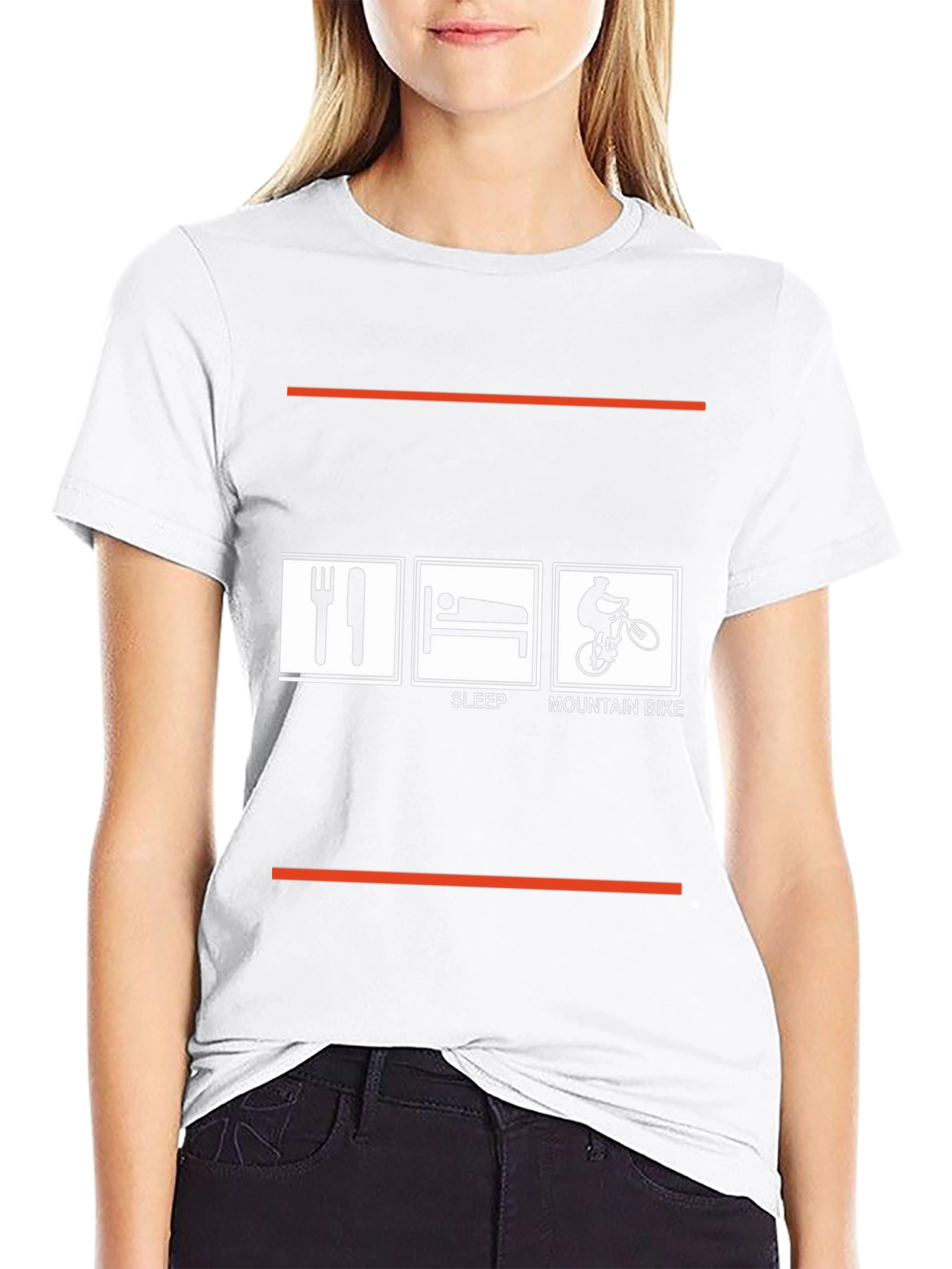 Eat Sleep Mountain Bike Black Graphic Tee