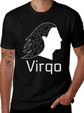 Virgo Zodiac Graphic Tee - Black Casual T-Shirt