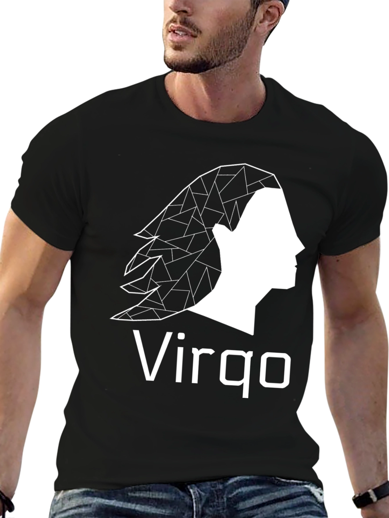 Virgo Zodiac Graphic Tee - Black Casual T-Shirt