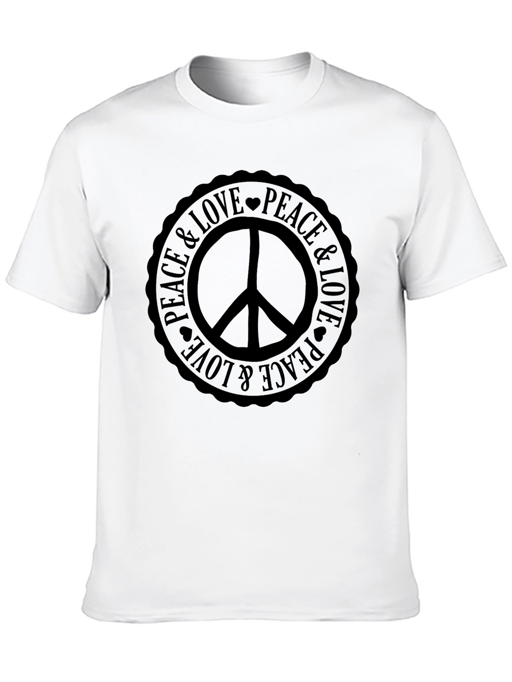 Peace & Love Graphic Tee - Classic Black T-Shirt