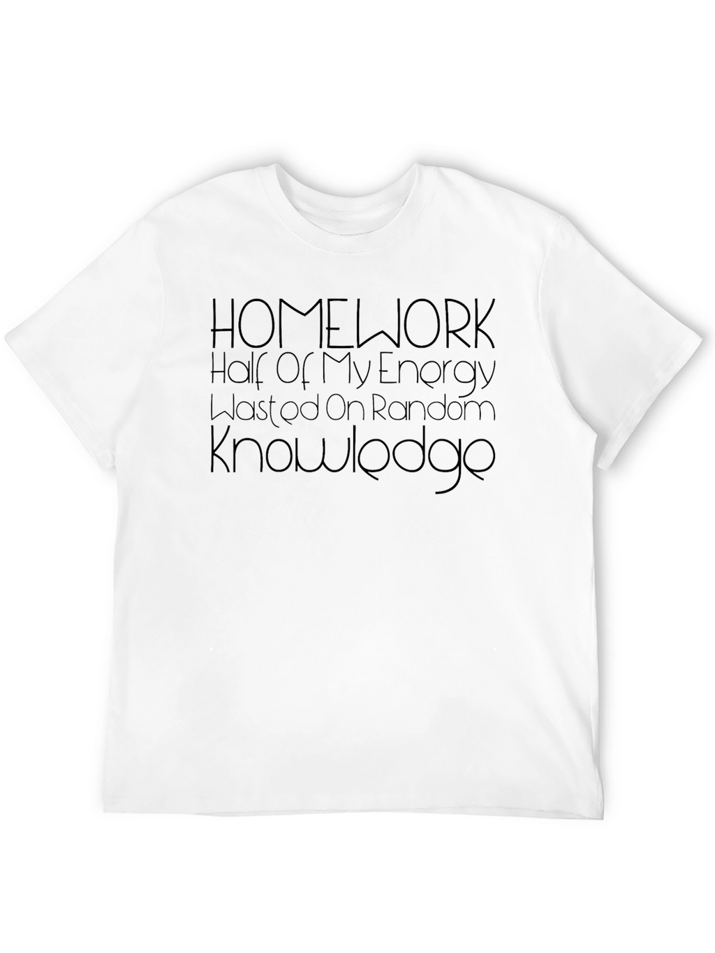 Homework Energy Random Knowledge Mens Black Tee