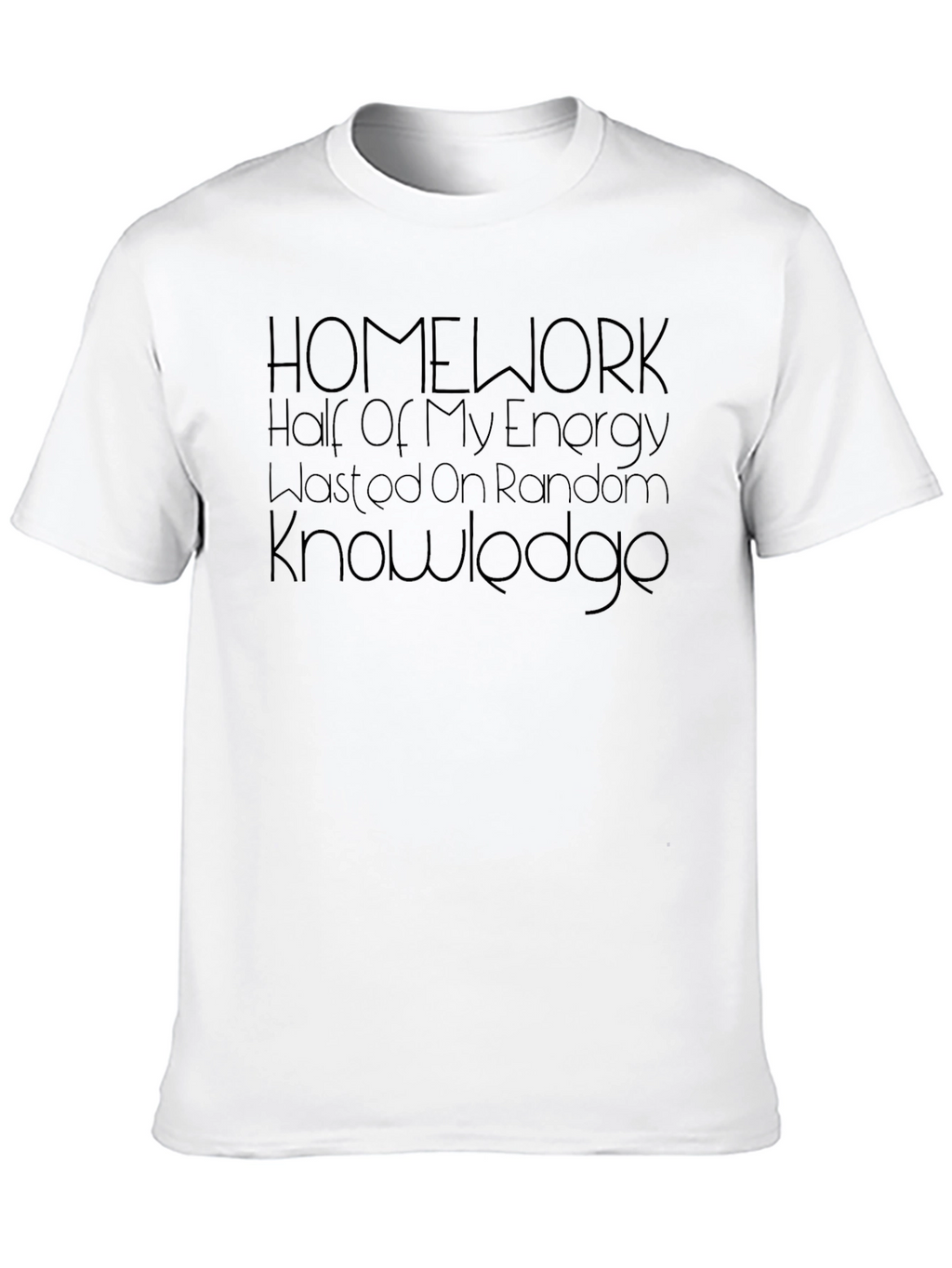 Homework Energy Random Knowledge Mens Black Tee
