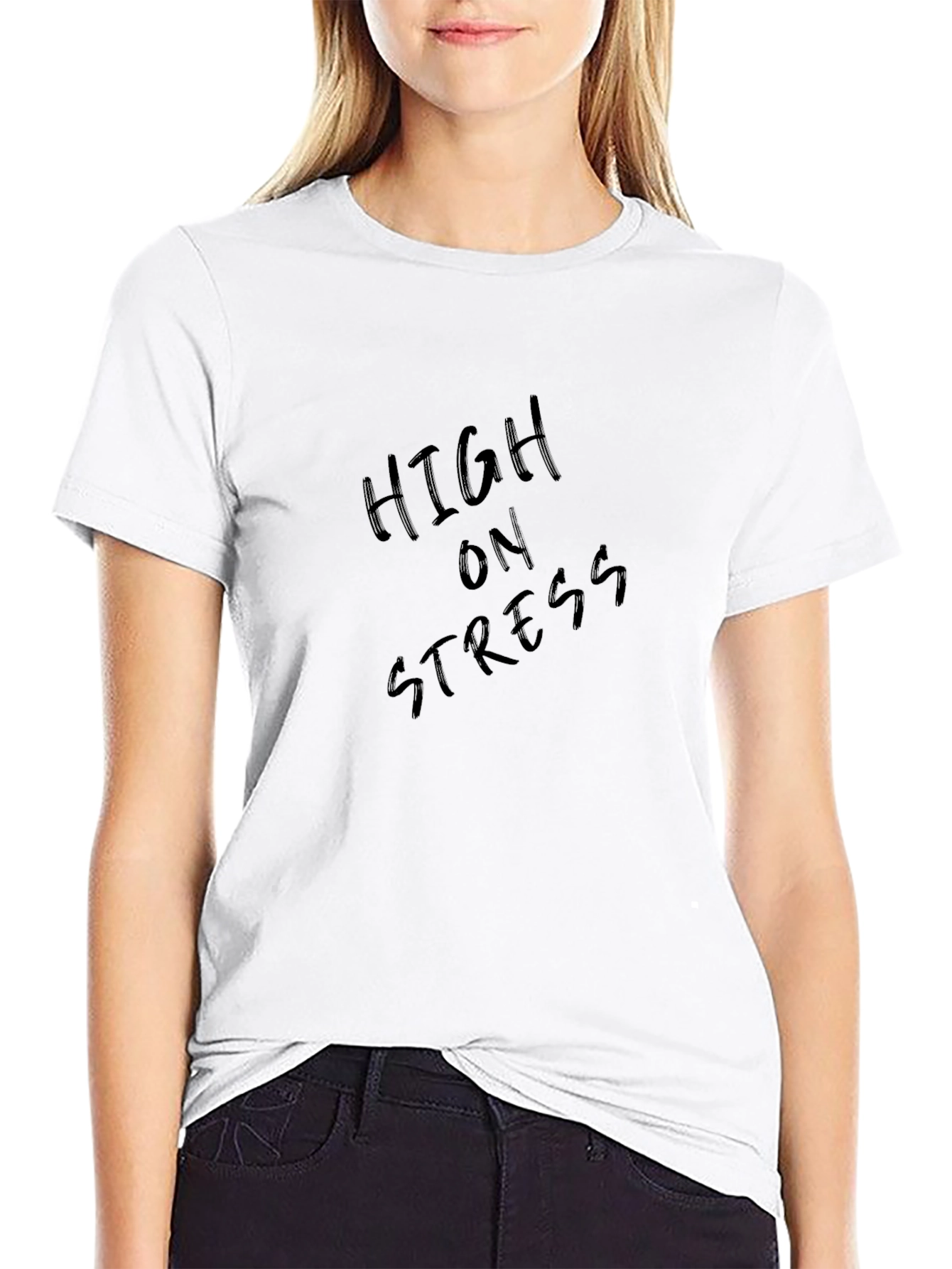 High On Stress Black Graphic T-Shirt