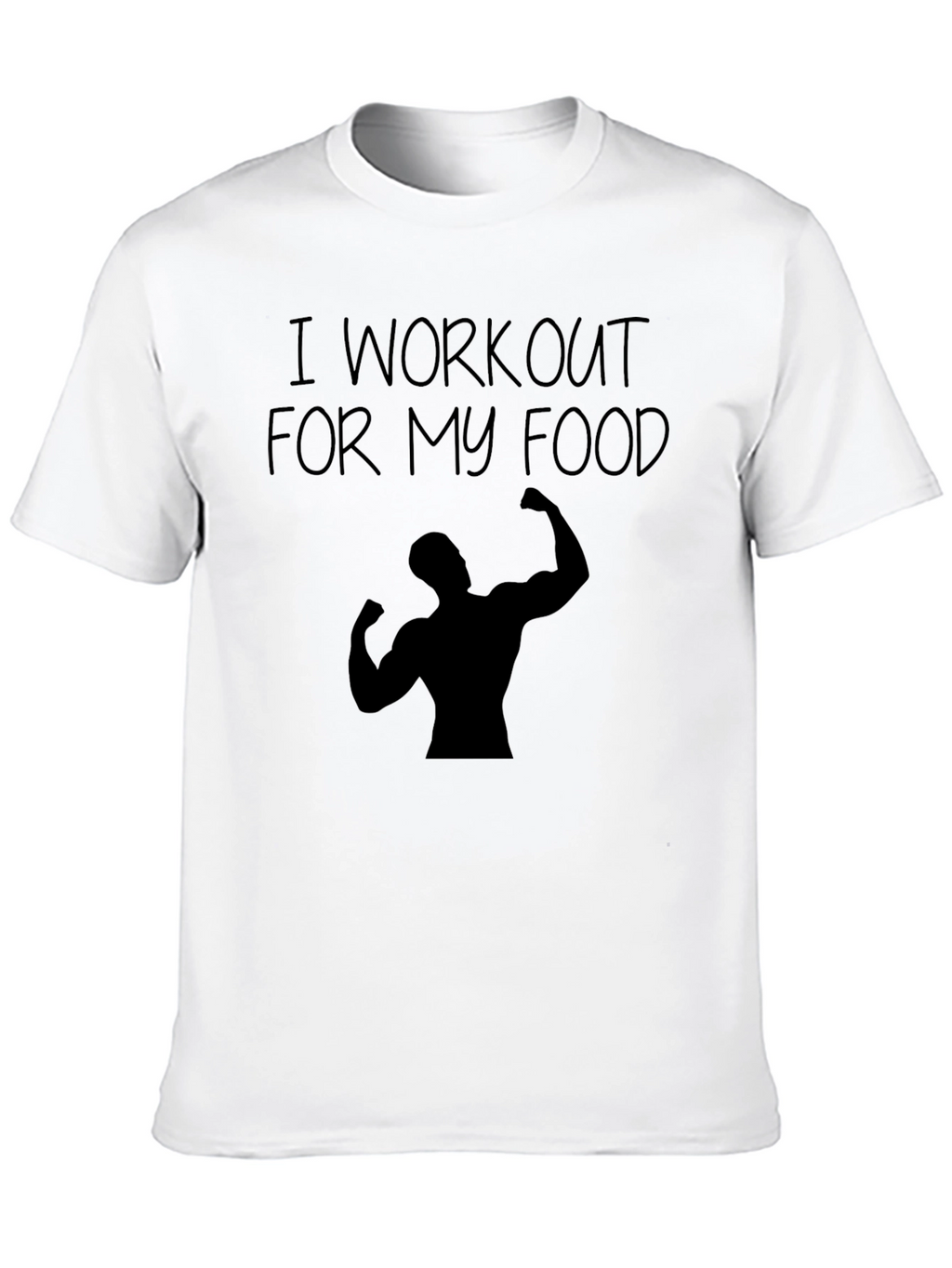 Workout For My Food Black Graphic T-Shirt