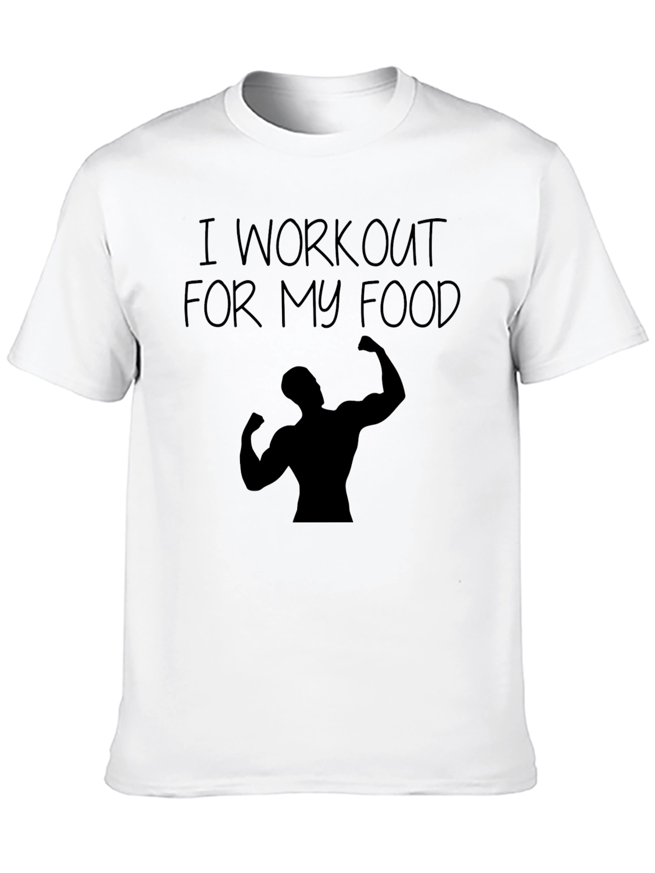 Workout For My Food Black Graphic T-Shirt