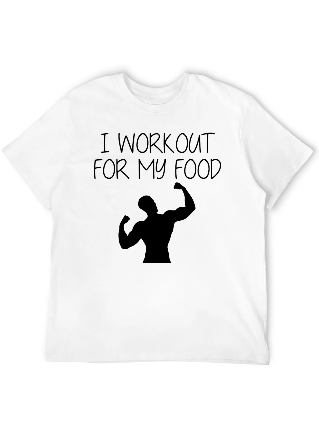 Workout For My Food Black Graphic T-Shirt