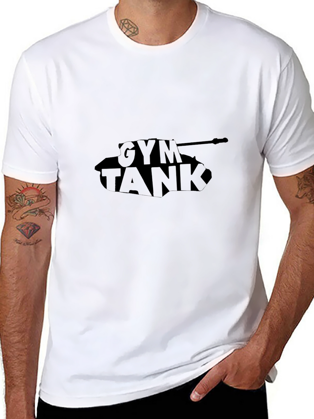 Gym Tank T-Shirt - Black Graphic Tee