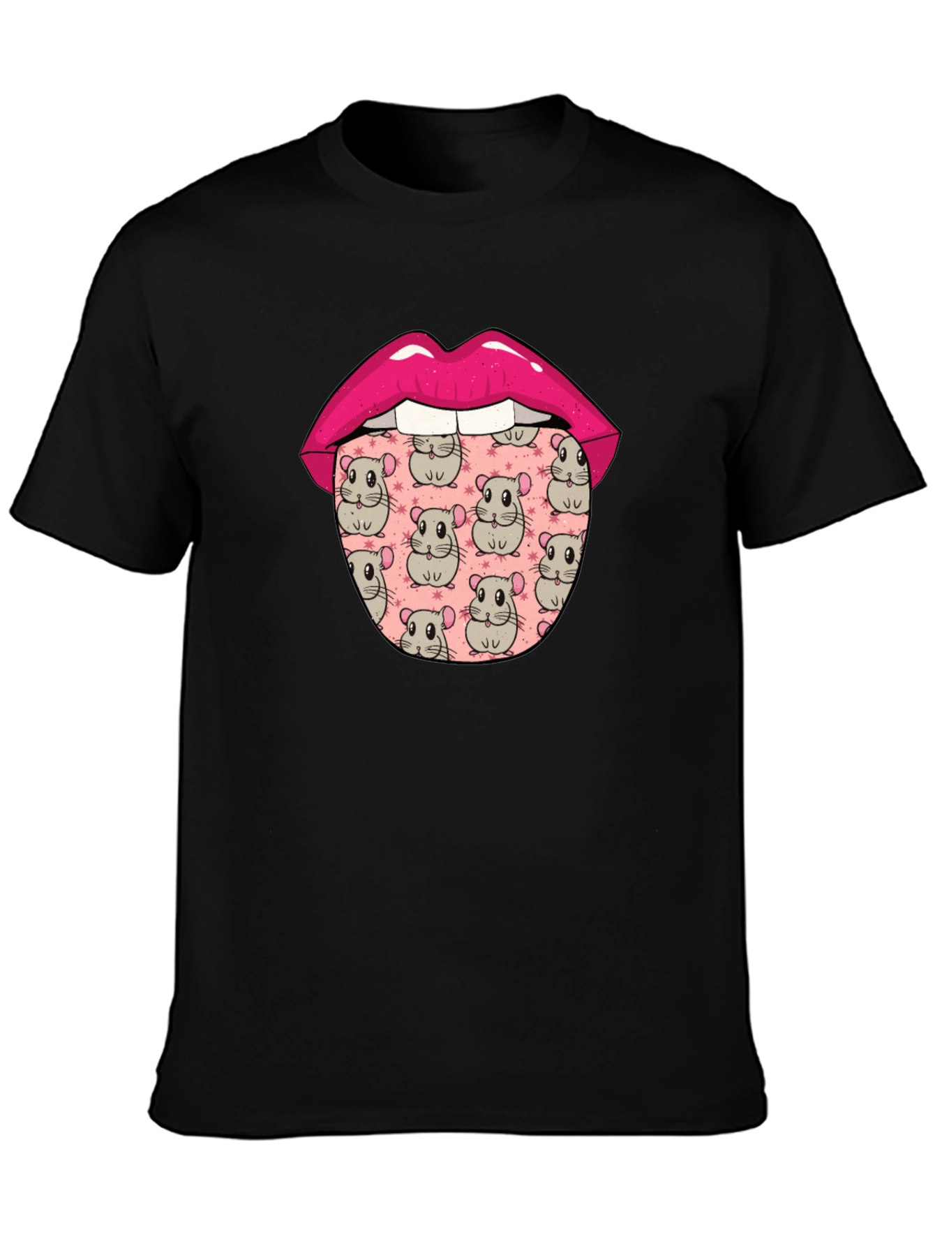 Funny Hamster Tongue Graphic Tee