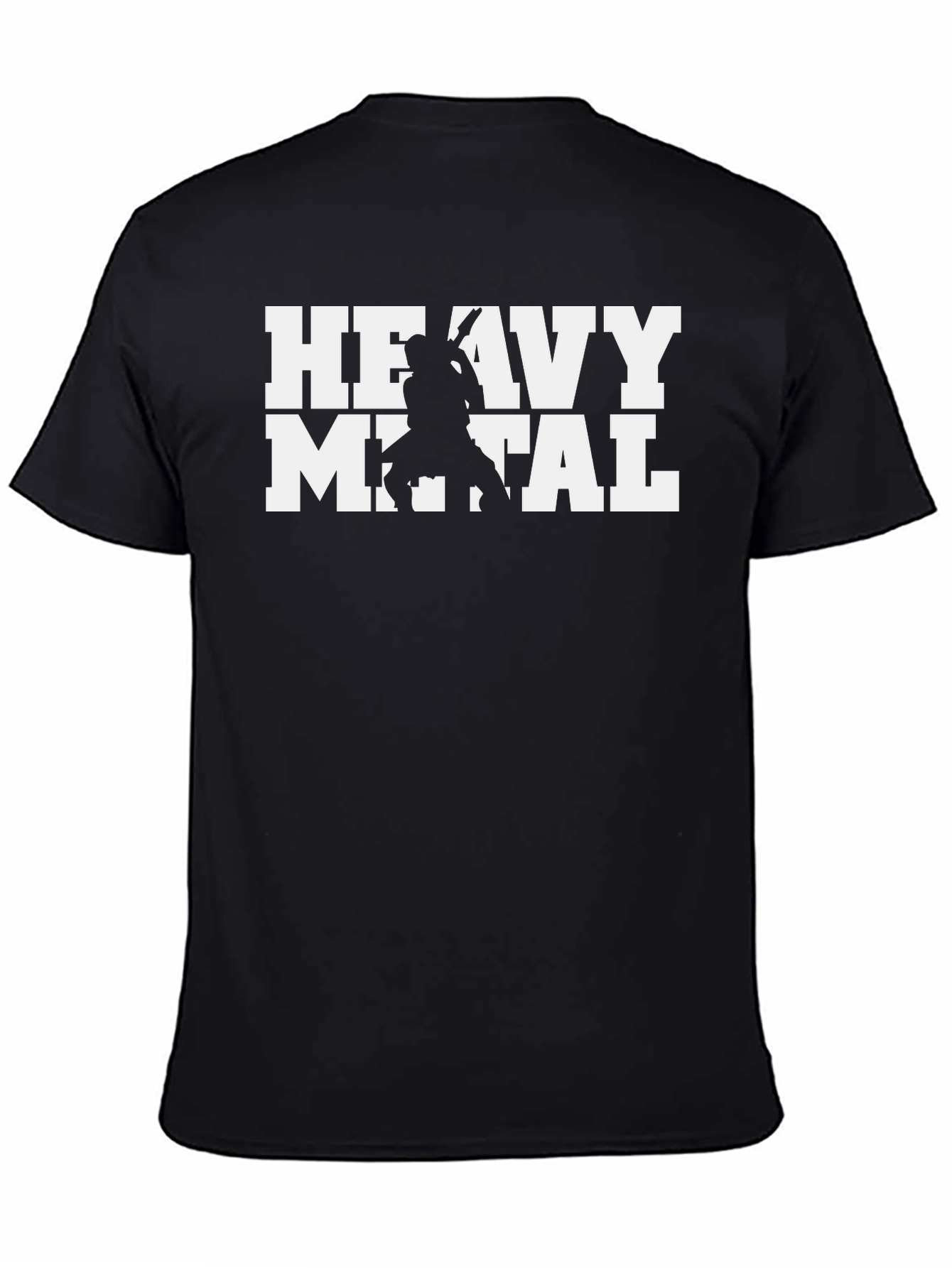 Heavy Metal Guitarist Graphic Tee - Black Cotton