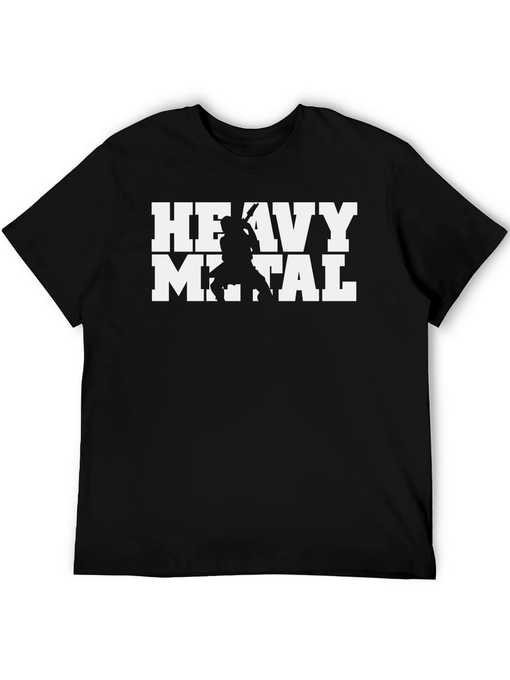 Heavy Metal Guitarist Graphic Tee - Black Cotton