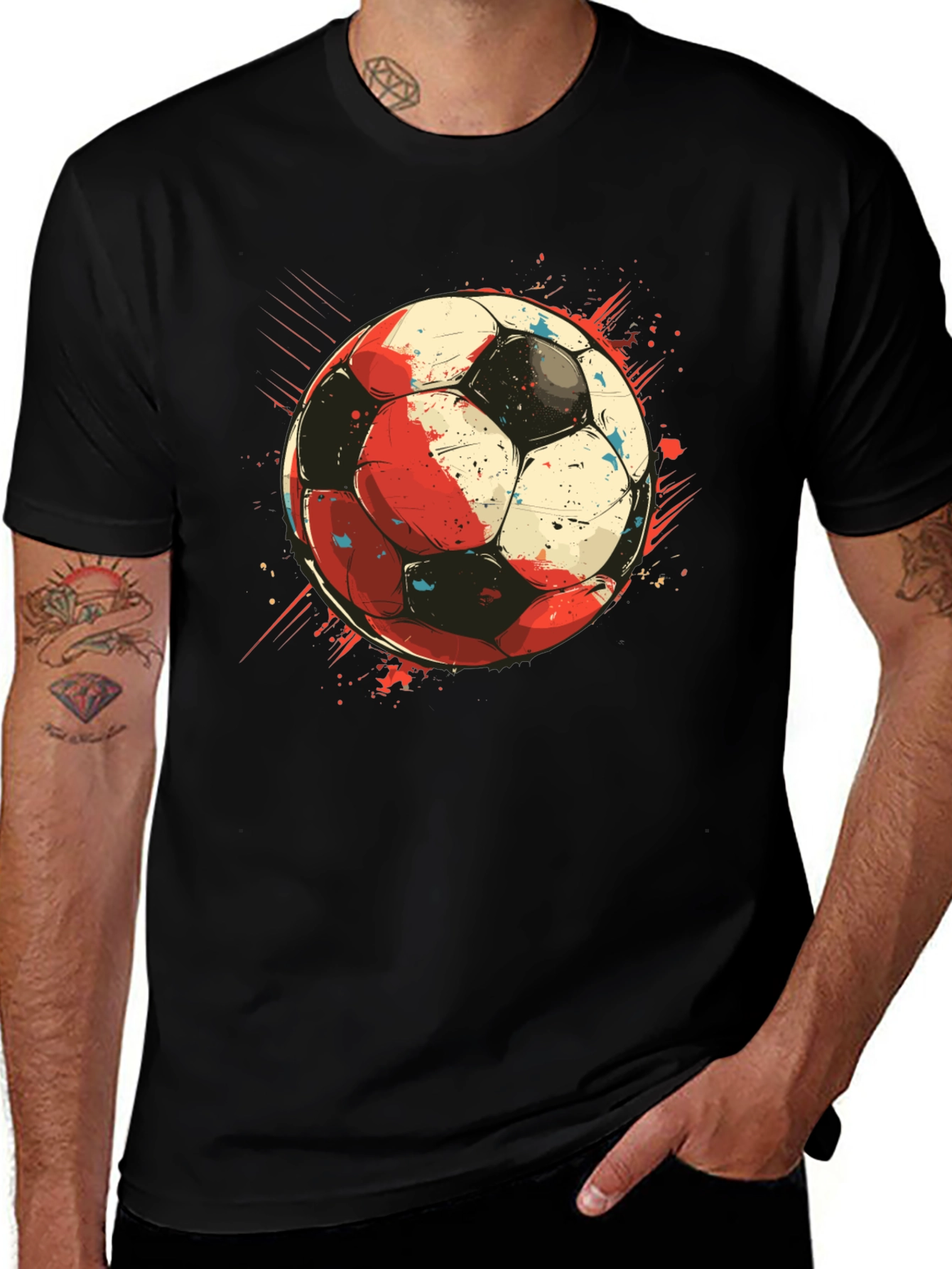 Soccer Ball Graphic Tee - Stylish Sports T-Shirt