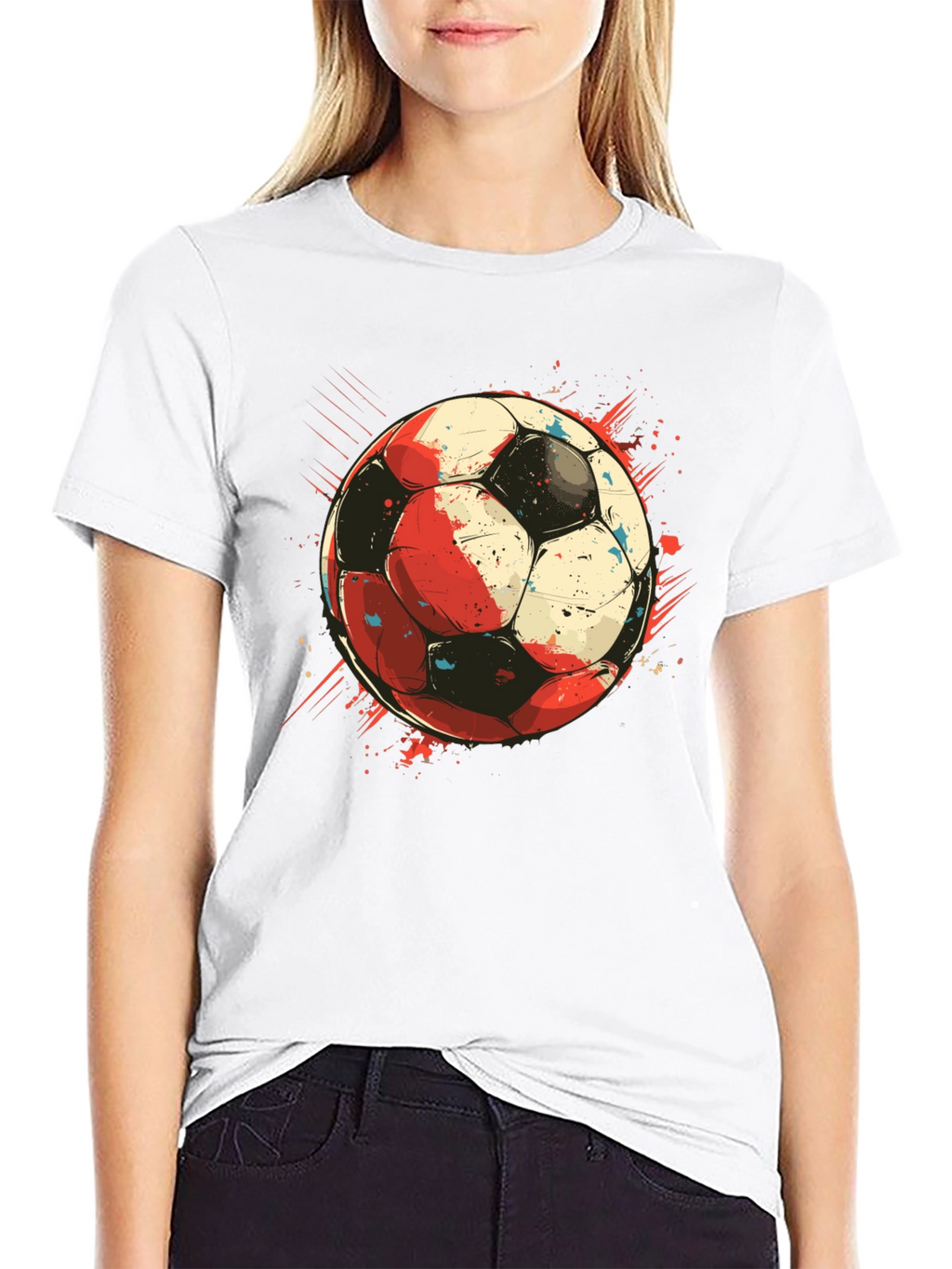 Soccer Ball Graphic Tee - Stylish Sports T-Shirt