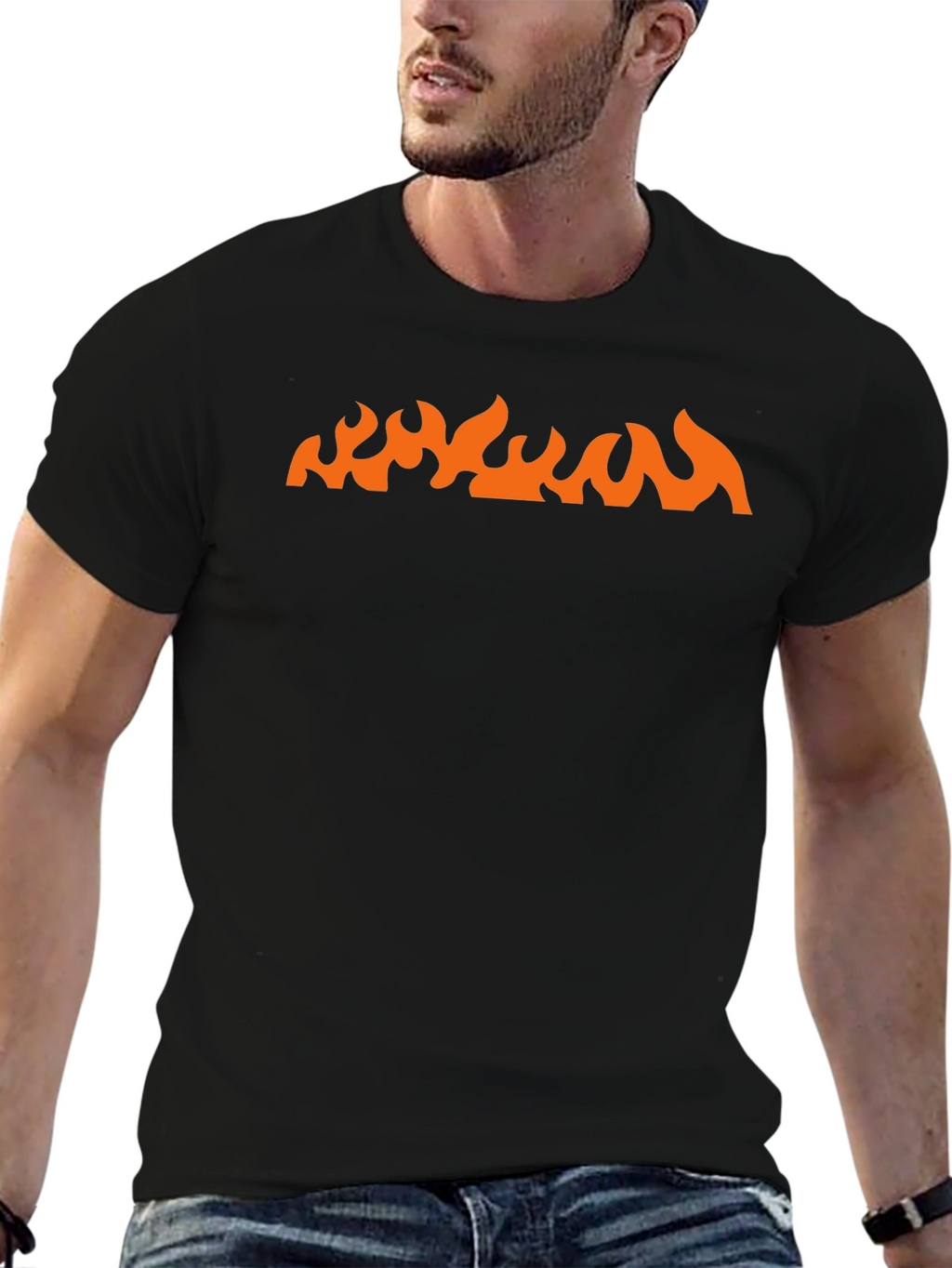 Fire Graphic Black Tee - Bold Style