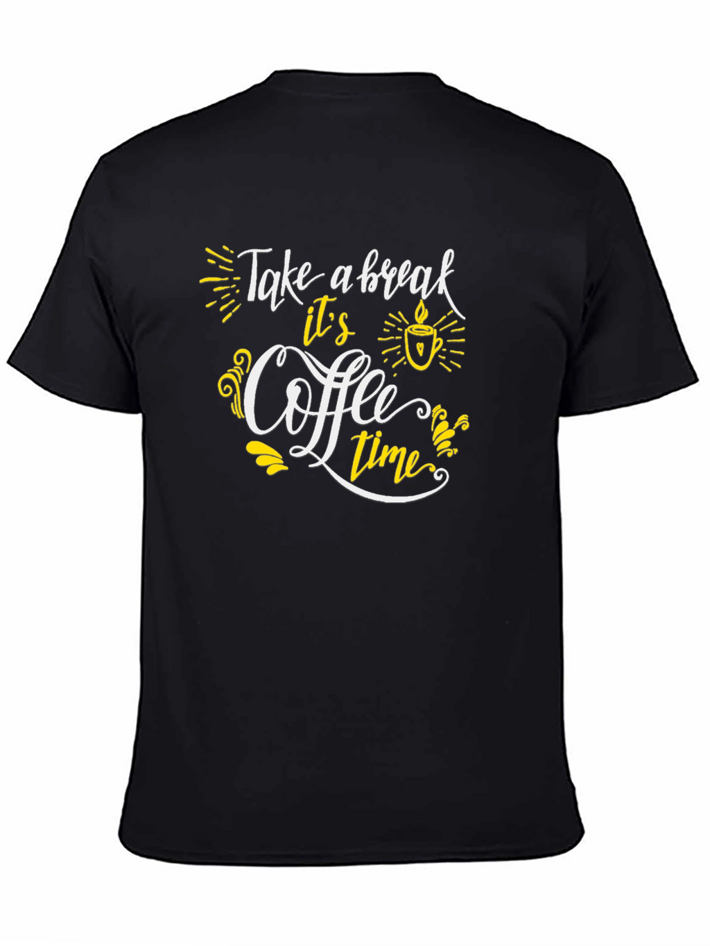Coffee Time Graphic Tee - Black Casual T-Shirt