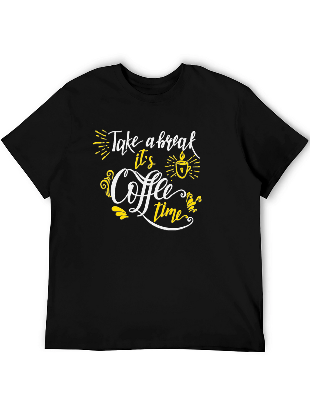 Coffee Time Graphic Tee - Black Casual T-Shirt