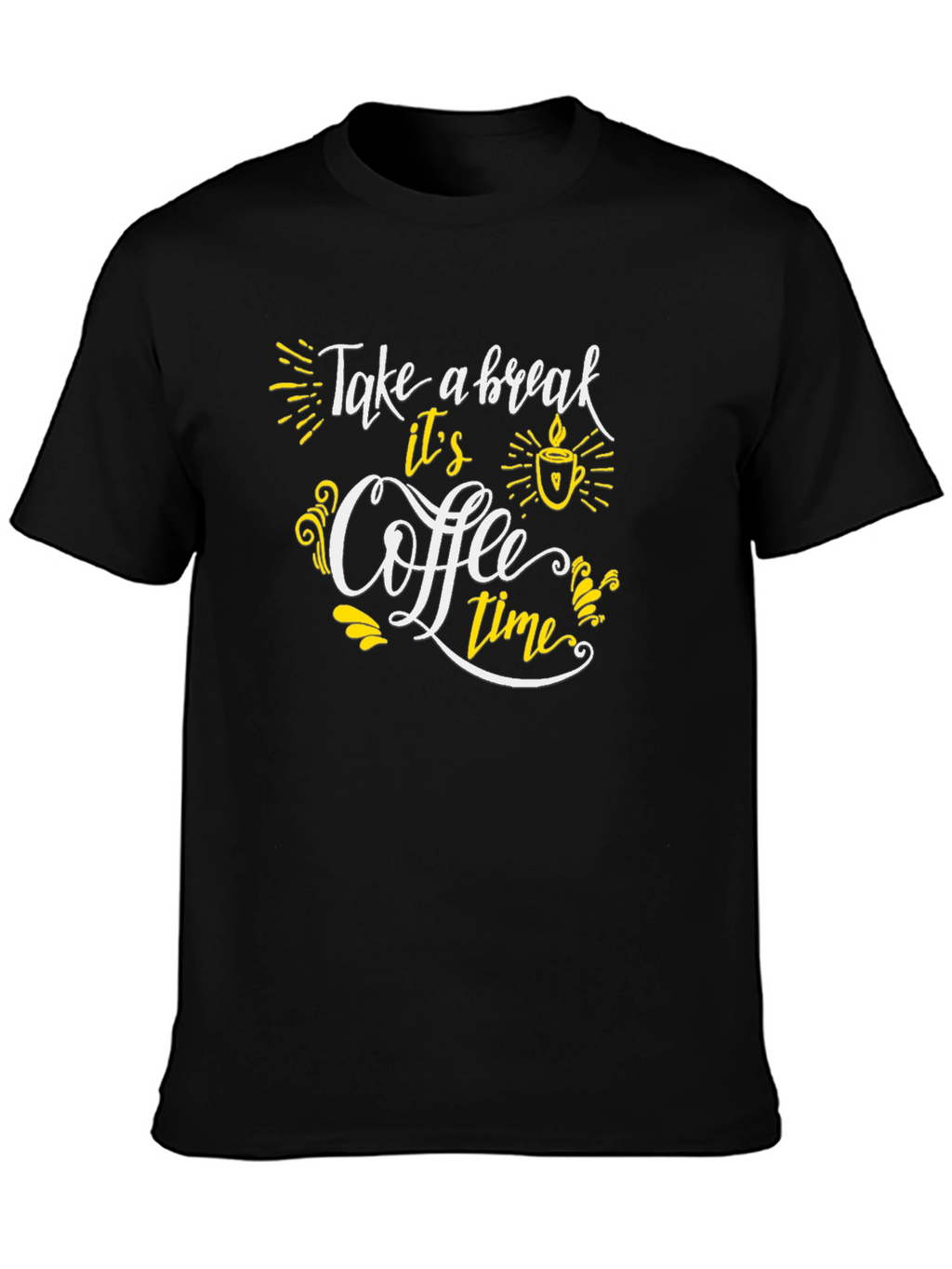 Coffee Time Graphic Tee - Black Casual T-Shirt