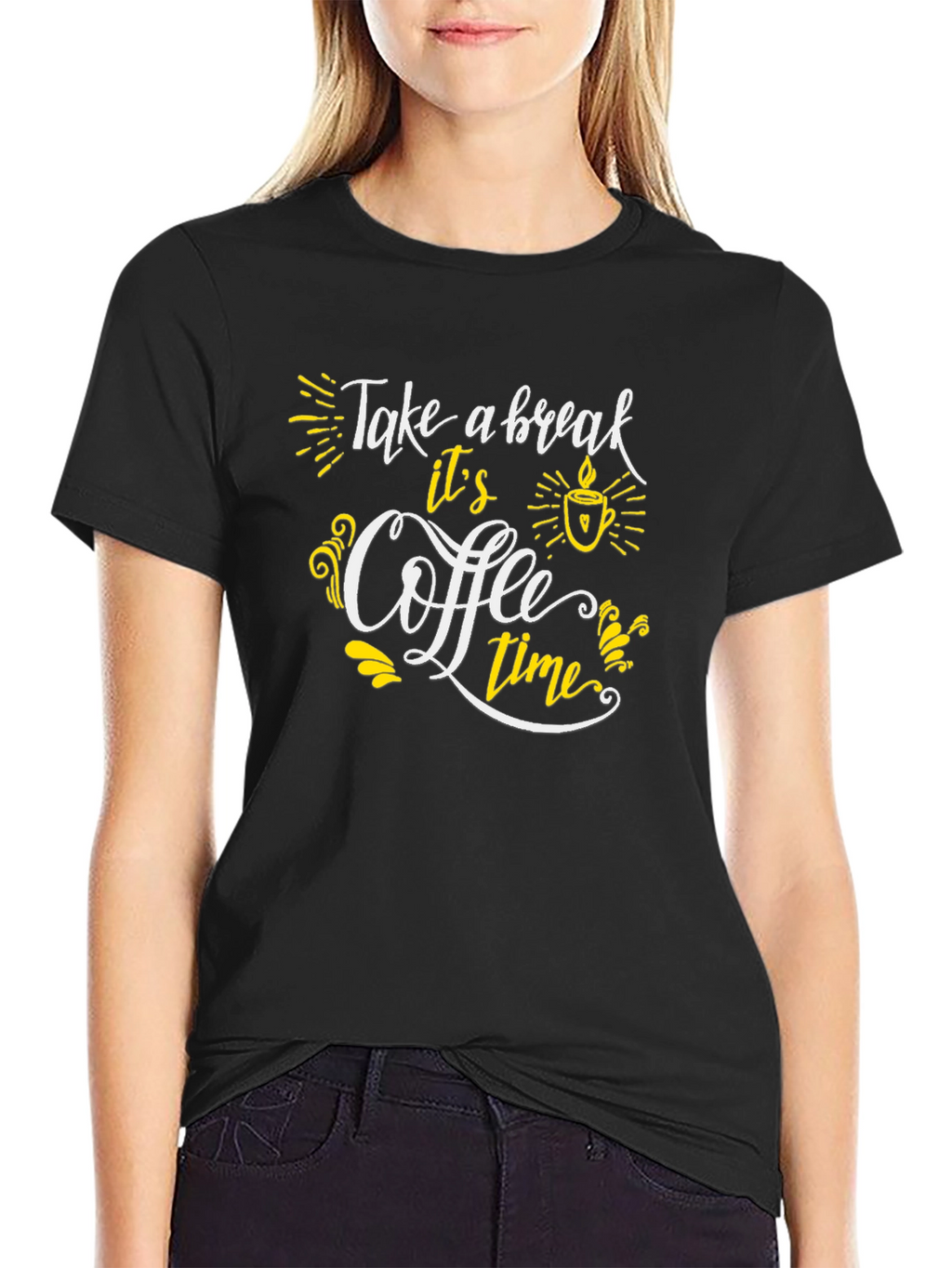 Coffee Time Graphic Tee - Black Casual T-Shirt