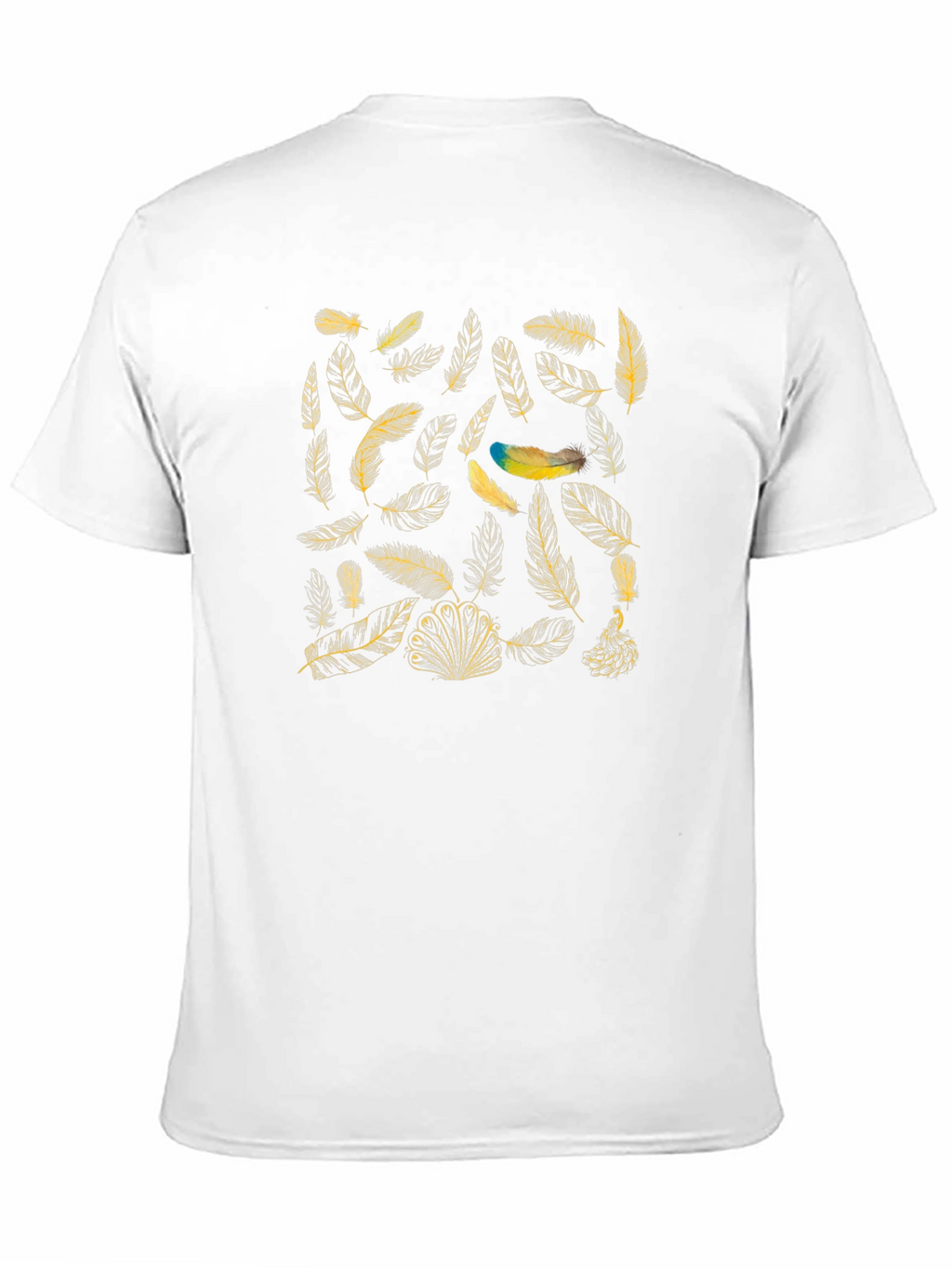 Feather Print T-Shirt - Black