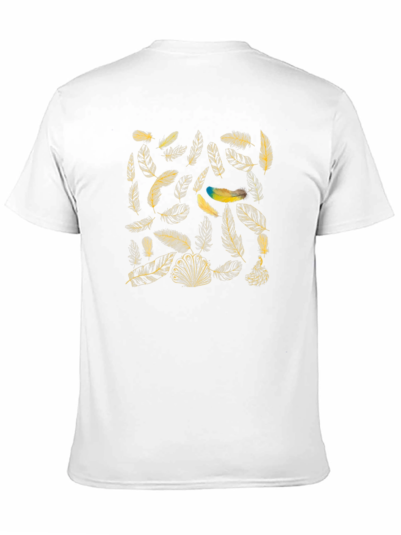 Feather Print T-Shirt - Black