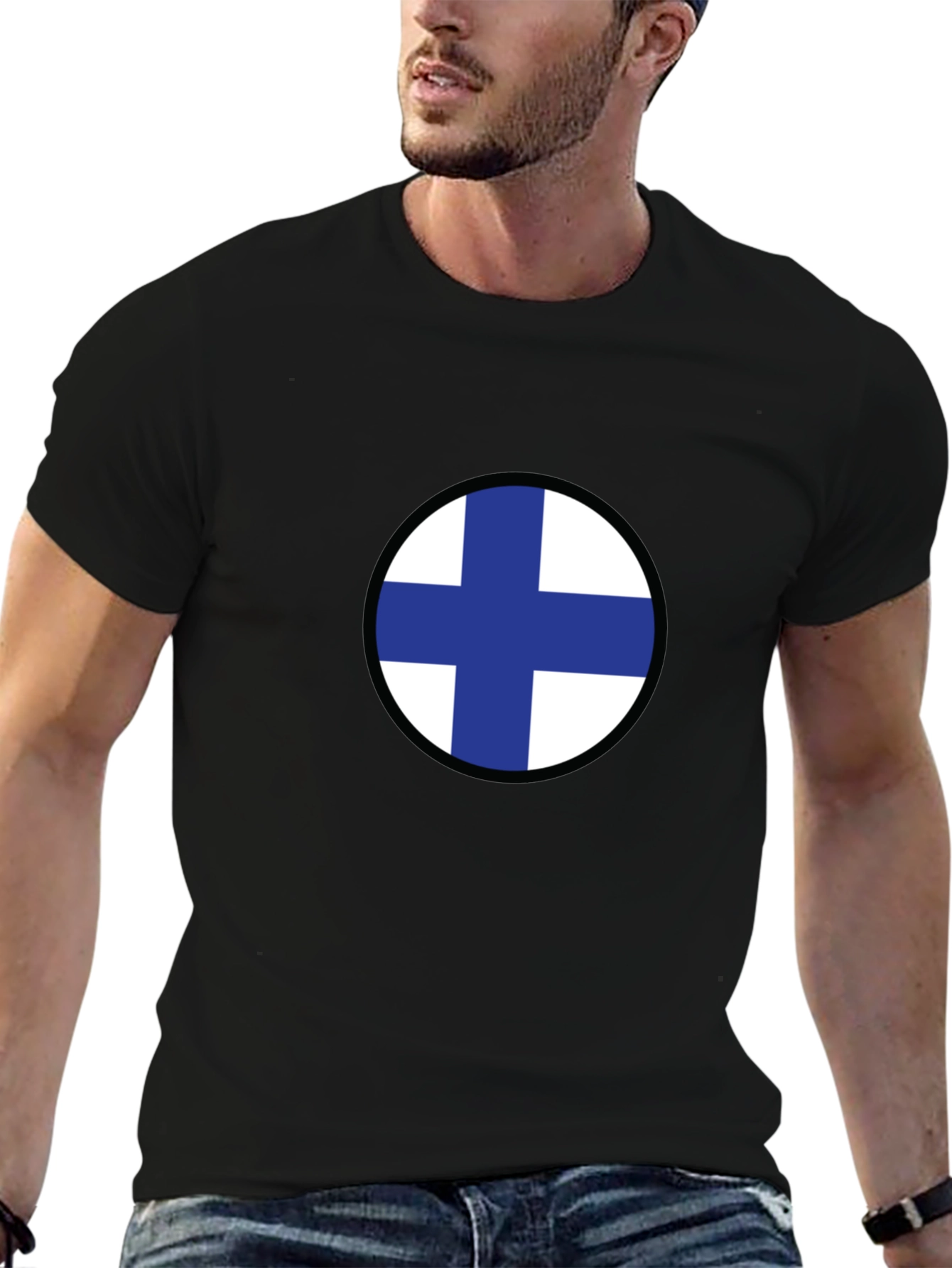 Finland Flag T-Shirt - Black - Casual Wear