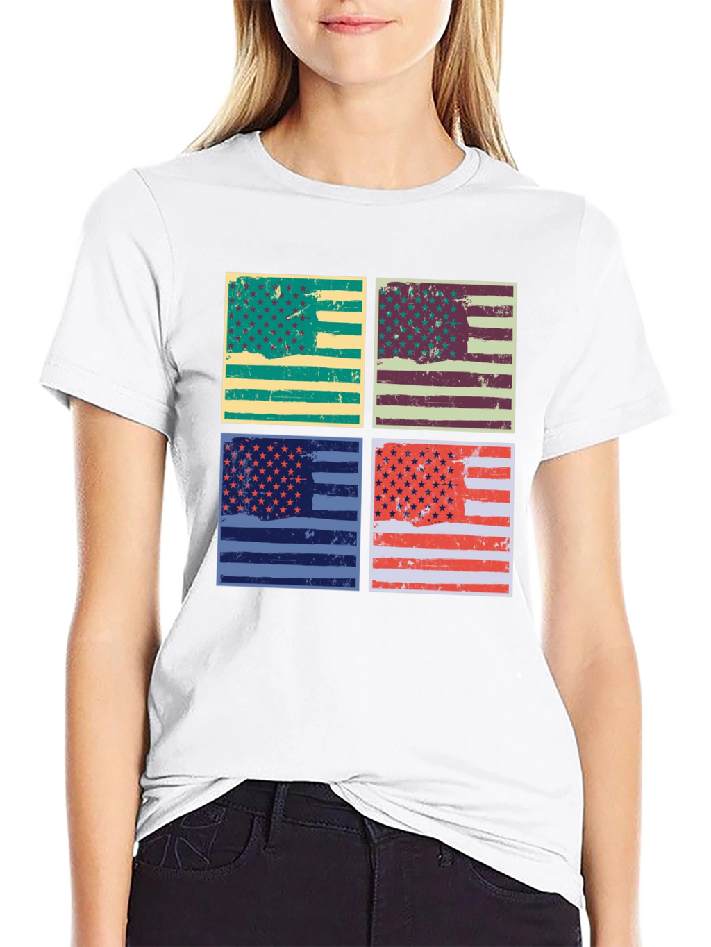 Retro American Flag Graphic T-Shirt - Patriotic Style