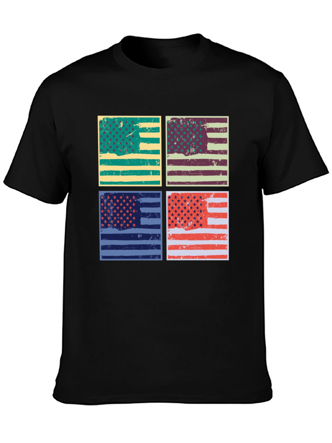 Retro American Flag Graphic T-Shirt - Patriotic Style