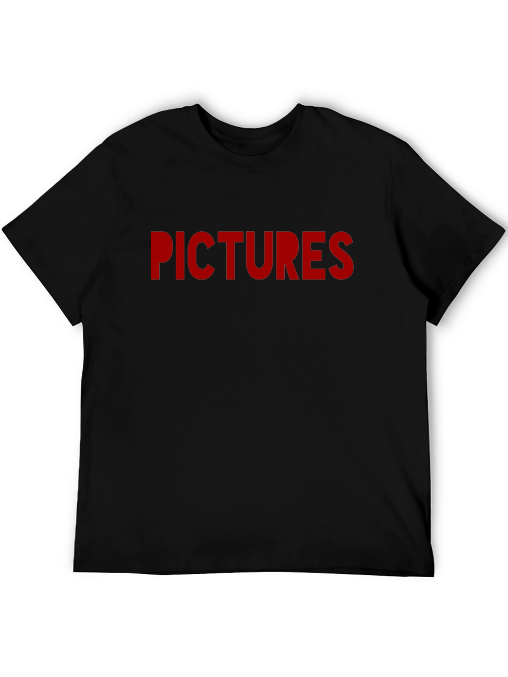 Pictures Graphic Tee - Bold Red Print on Black