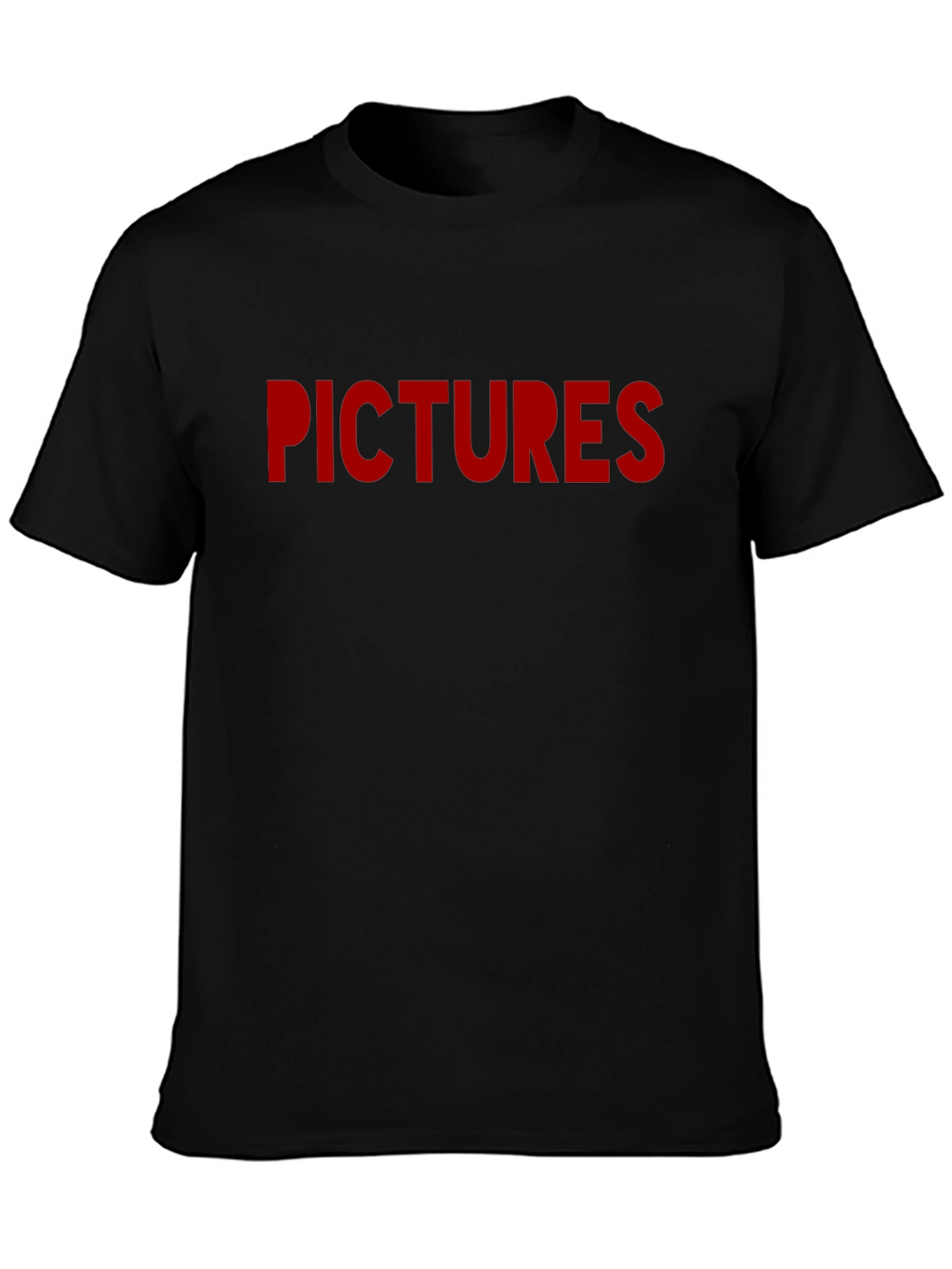 Pictures Graphic Tee - Bold Red Print on Black