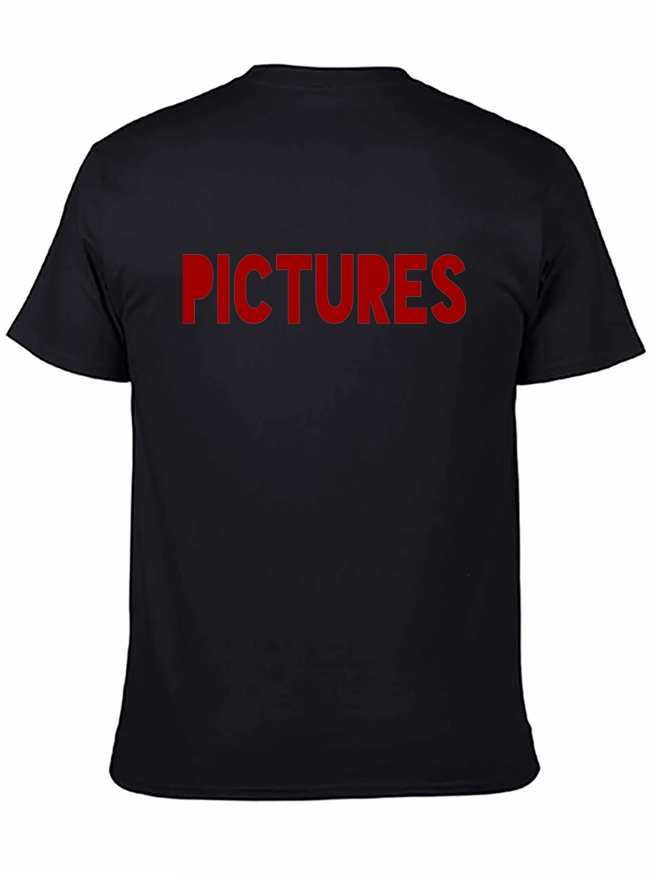 Pictures Graphic Tee - Bold Red Print on Black