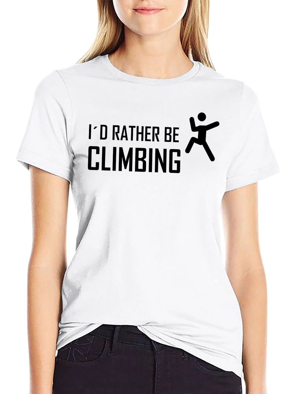 Climbing Enthusiast Black Graphic T-Shirt