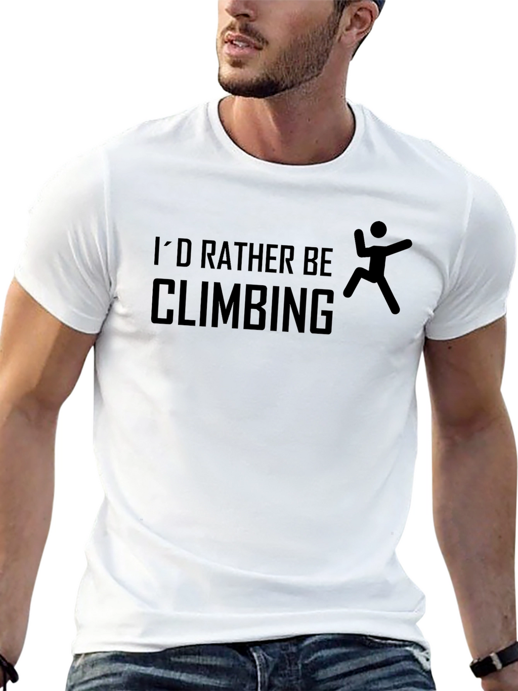 Climbing Enthusiast Black Graphic T-Shirt