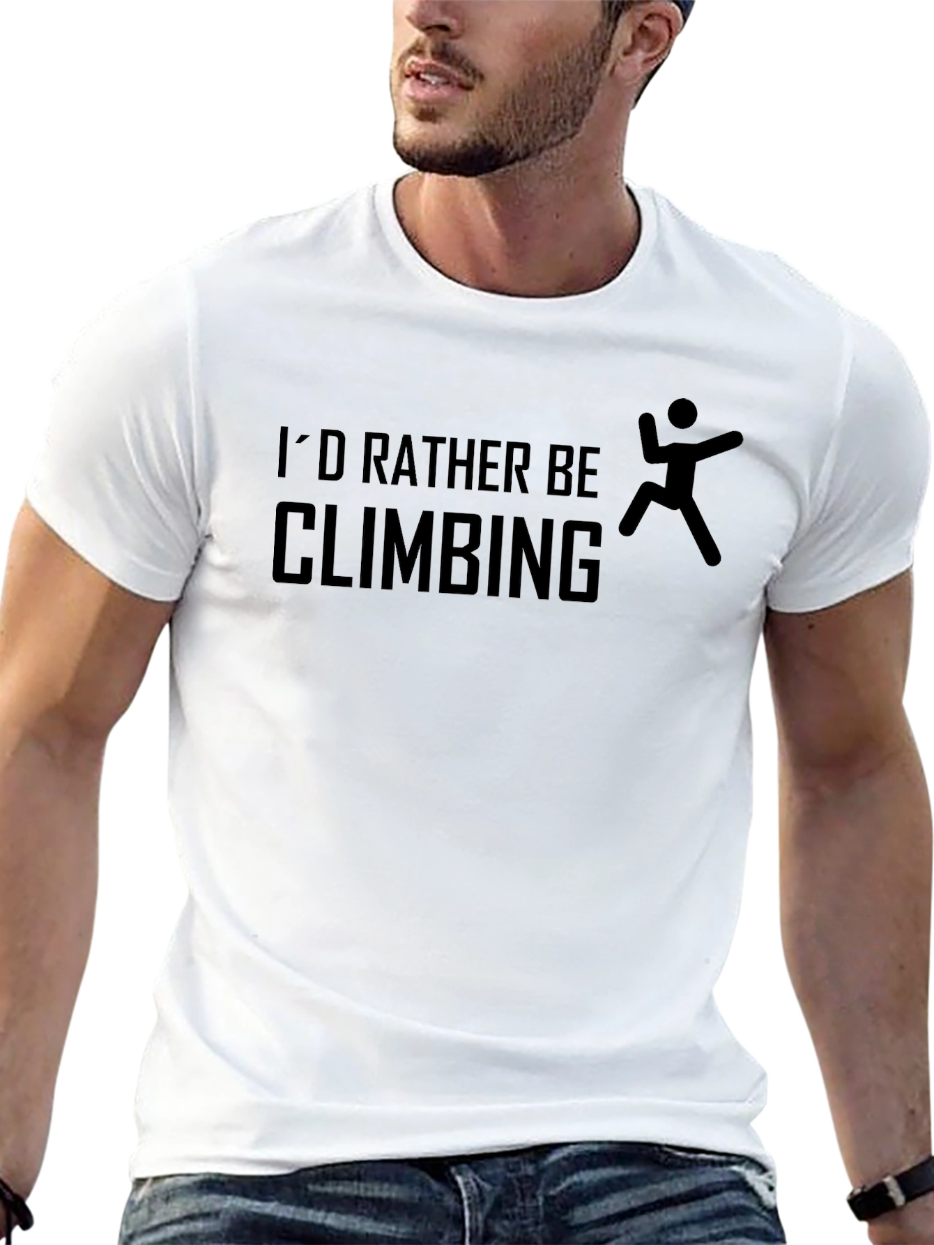 Climbing Enthusiast Black Graphic T-Shirt