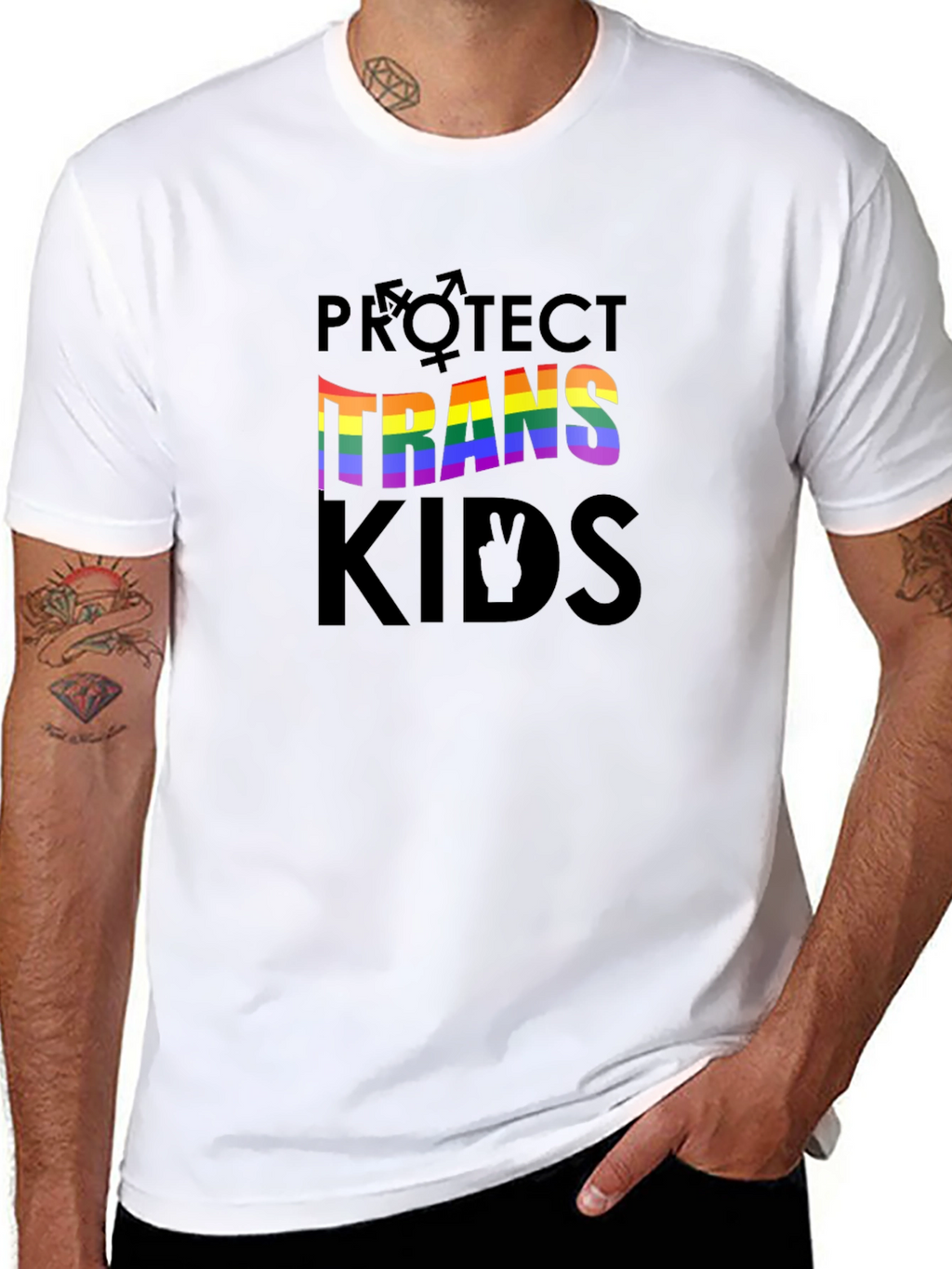 Protect Trans Kids Pride T-Shirt - Unisex Black Tee