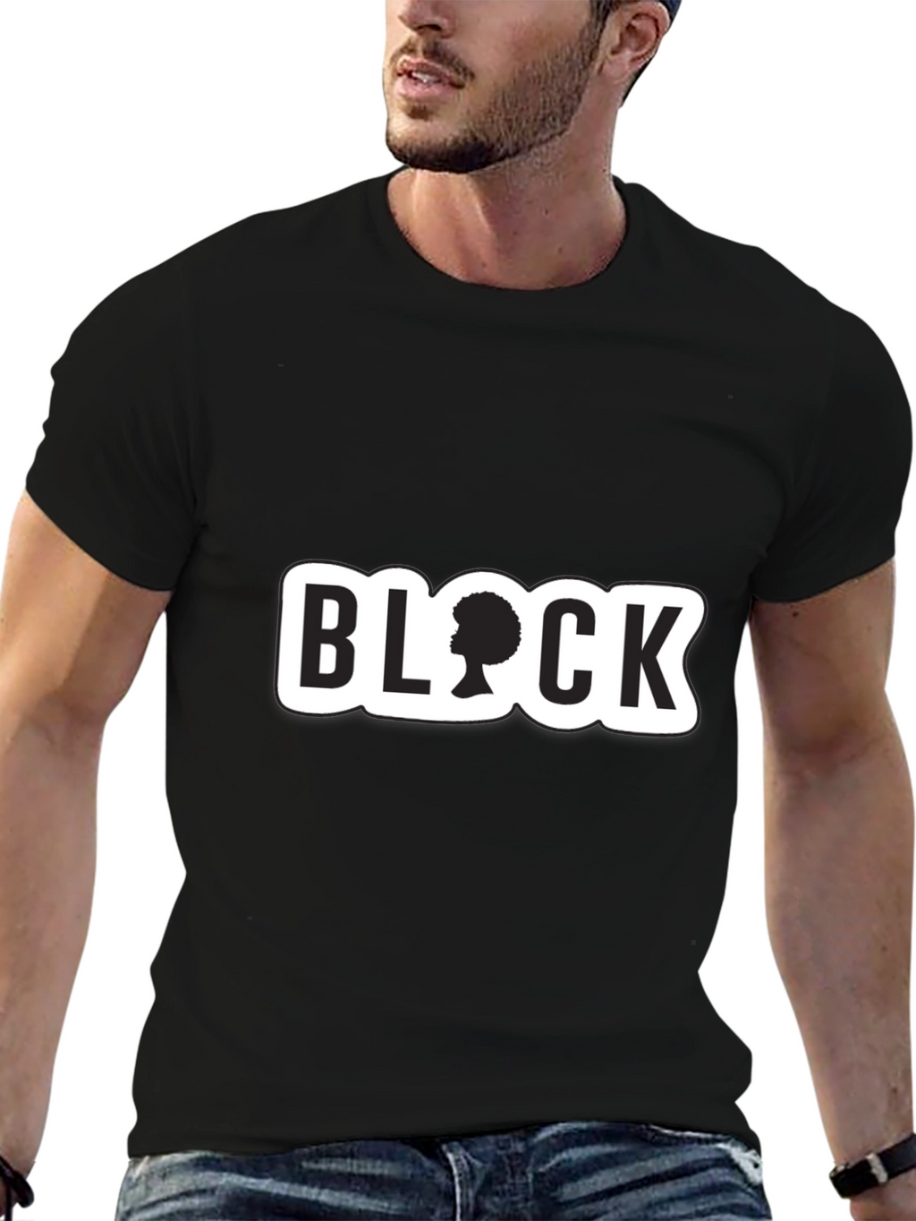 Stylish Black T-Shirt with BLOCK Graphic